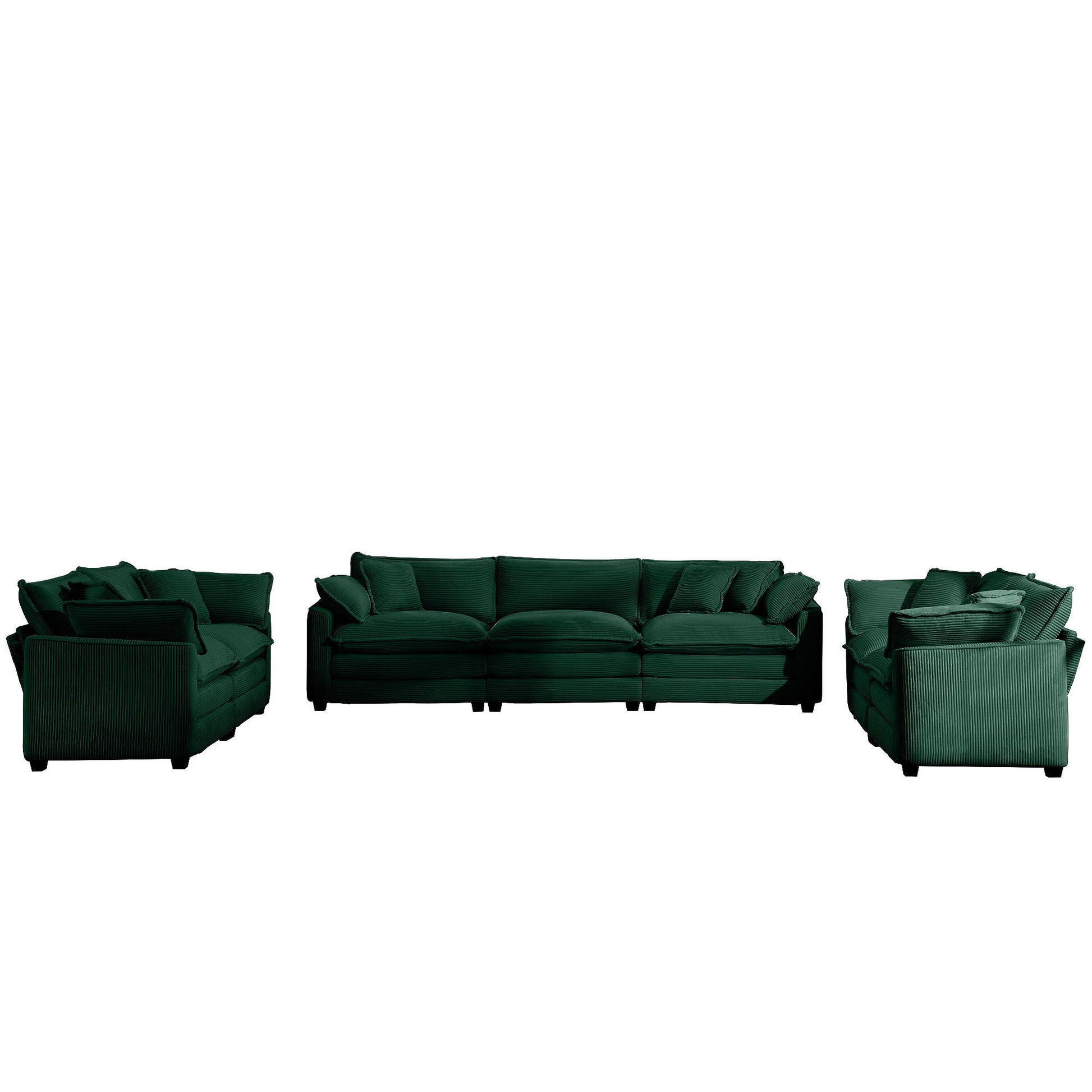 Elegant Corduroy Oversized Sectional Sofa Set With Deep Seats And Flexible Layout - Best Buy Furniture