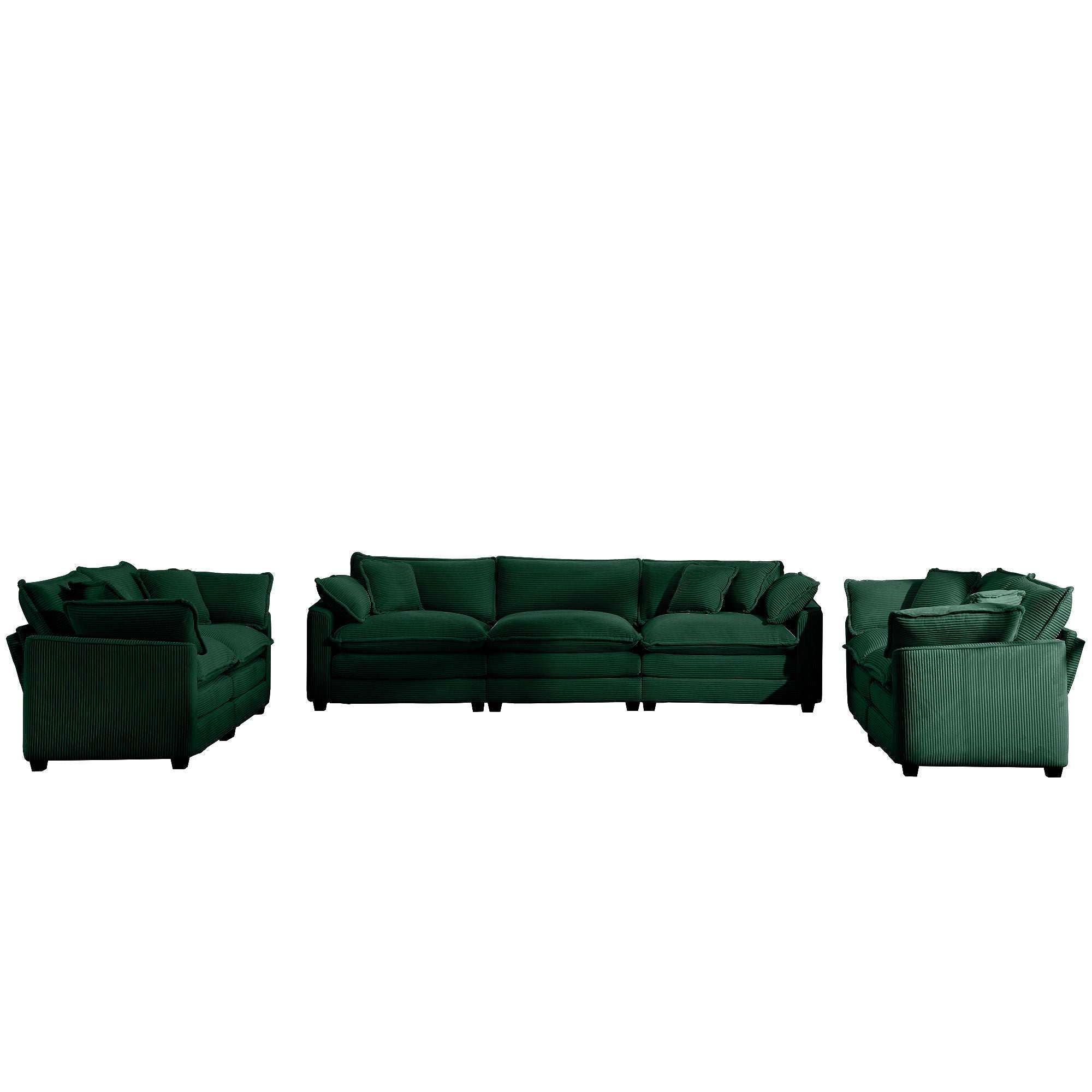 Elegant Corduroy Oversized Sectional Sofa Set With Deep Seats And Flexible Layout - Best Buy Furniture