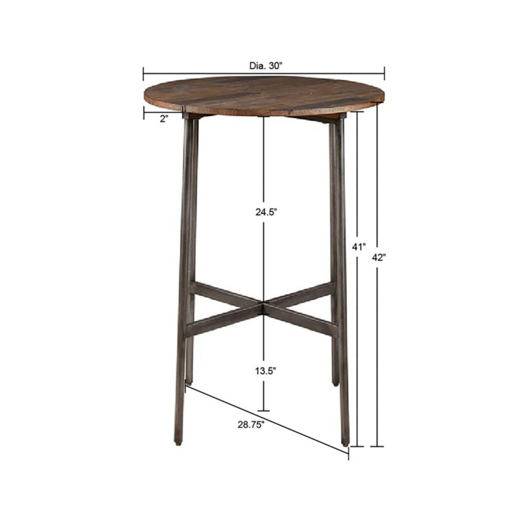 Renu - Round Bar Table With Industrial Charm - Light Brown - Best Buy Furniture
