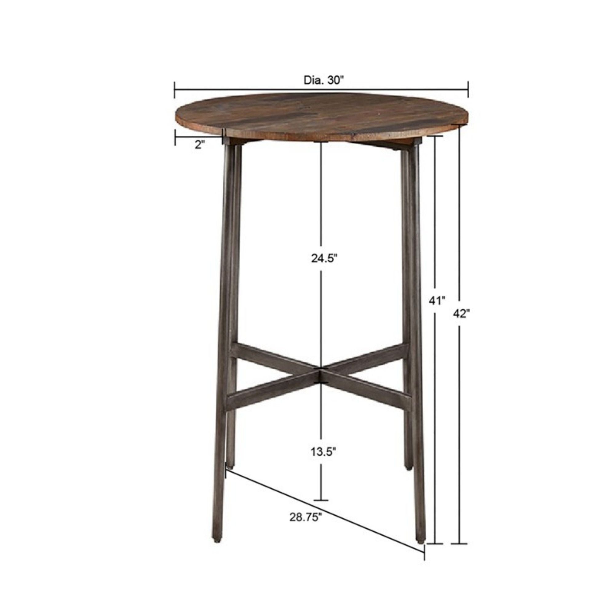 Renu - Round Bar Table With Industrial Charm - Light Brown - Best Buy Furniture
