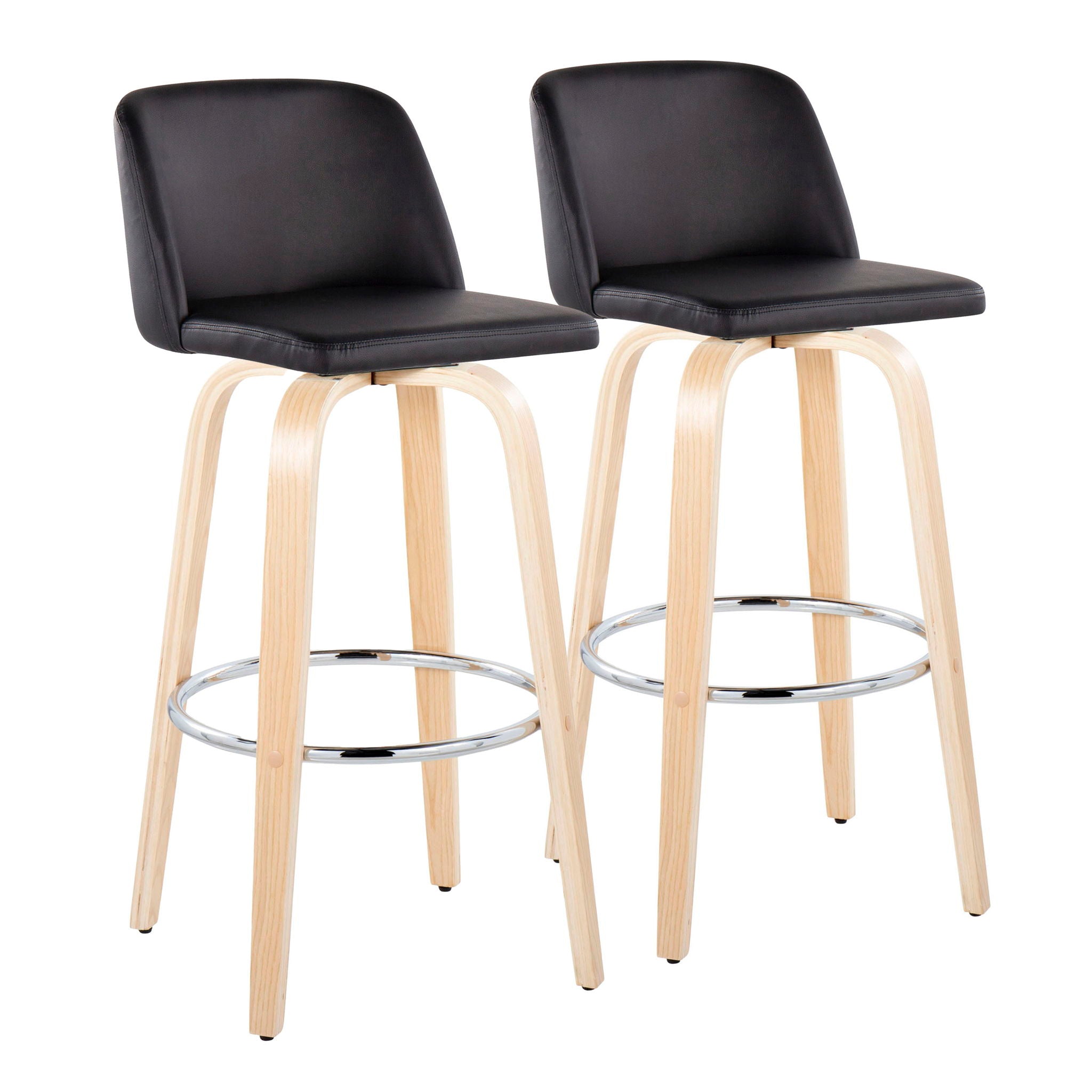 Toriano - Contemporary Fixed Height Barstool & Swivel With Round Footrest (Set of 2) - Best Buy Furniture