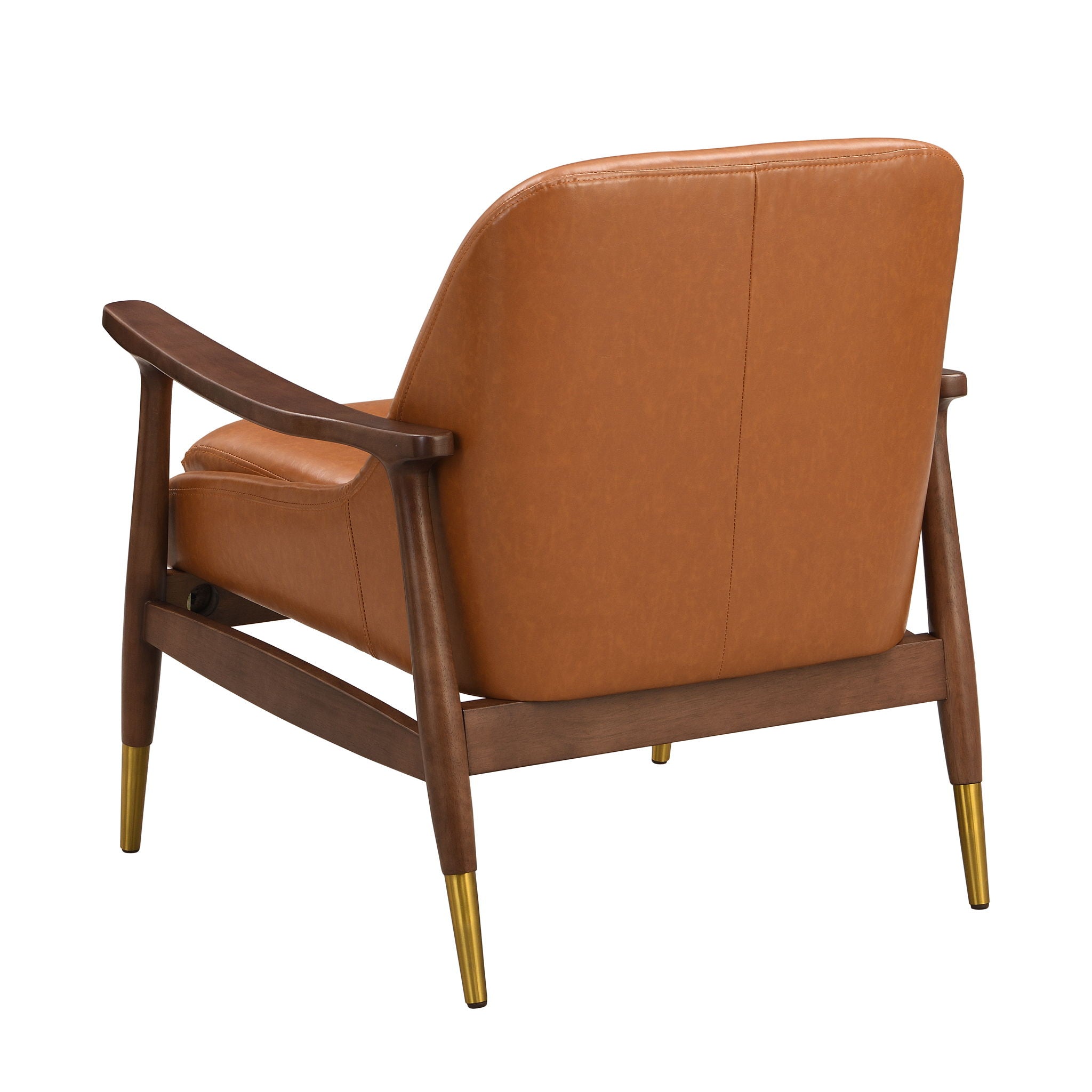 Mid - Century Accent Chair With Cushioned Seat, Brass Tipped Legs - Best Buy Furniture