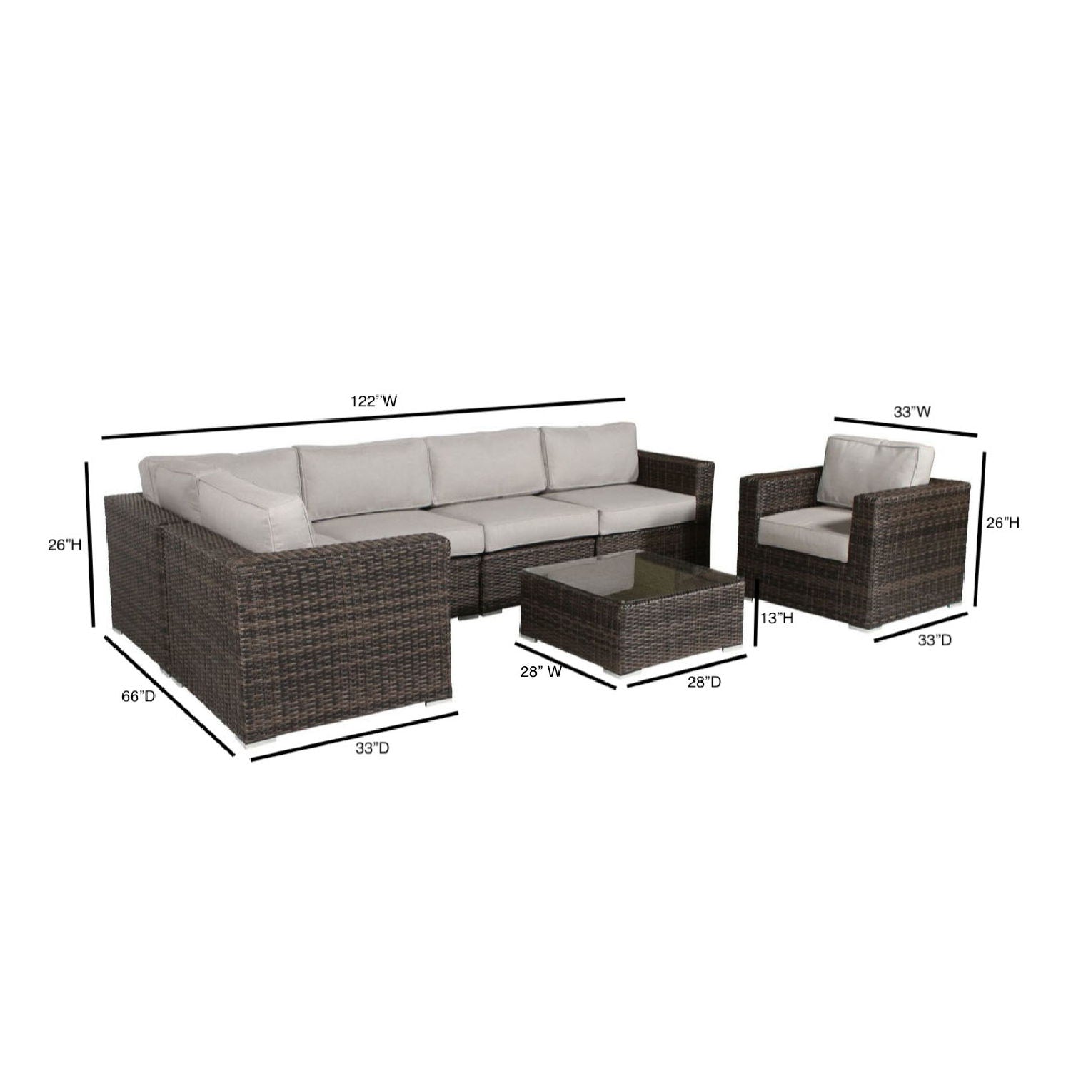Wicker Seating Group Set With Table And Cushions - Best Buy Furniture