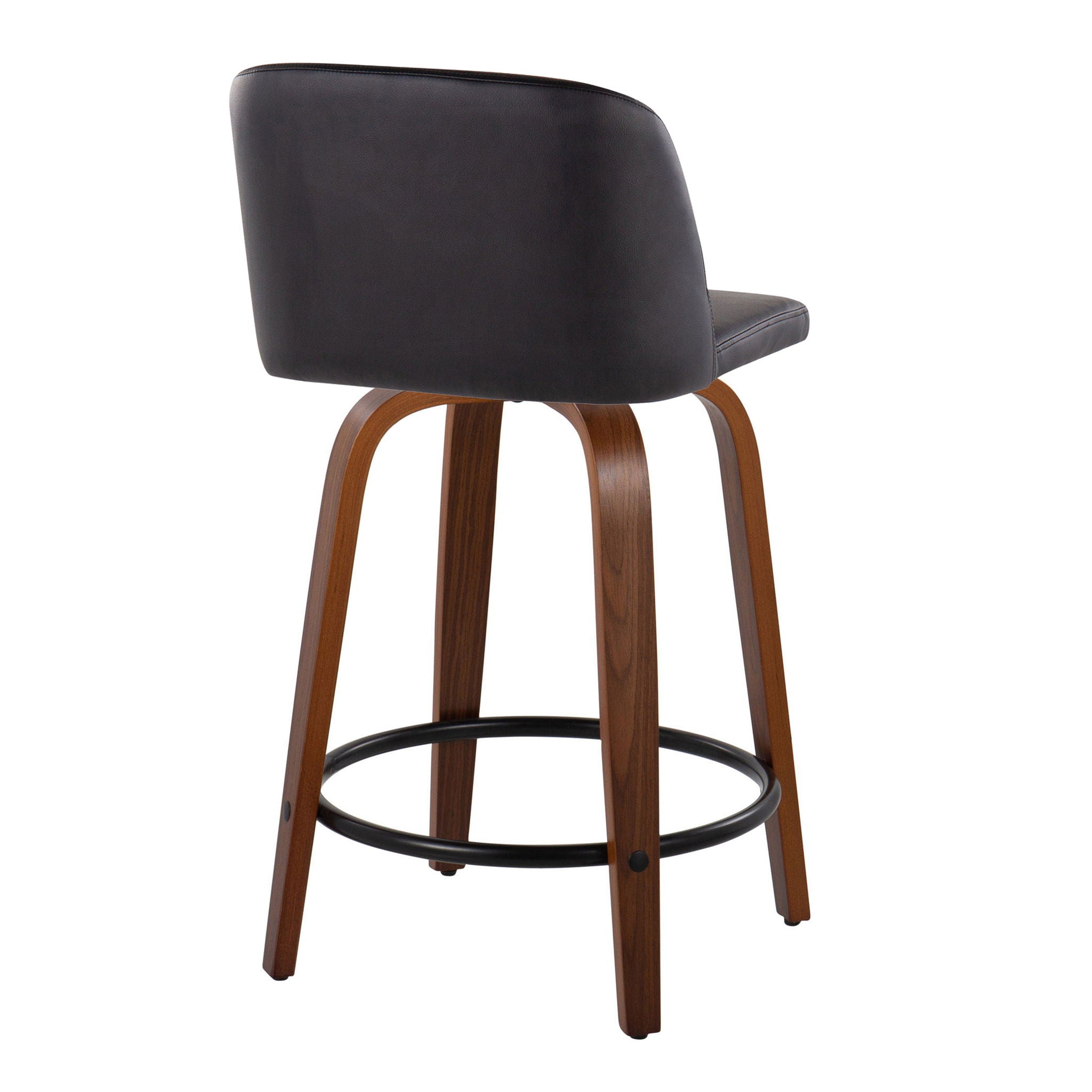 Toriano - Mid Century Modern, Fixed Height Counter Stool & Swivel And Round Footrest (Set of 2) - Best Buy Furniture