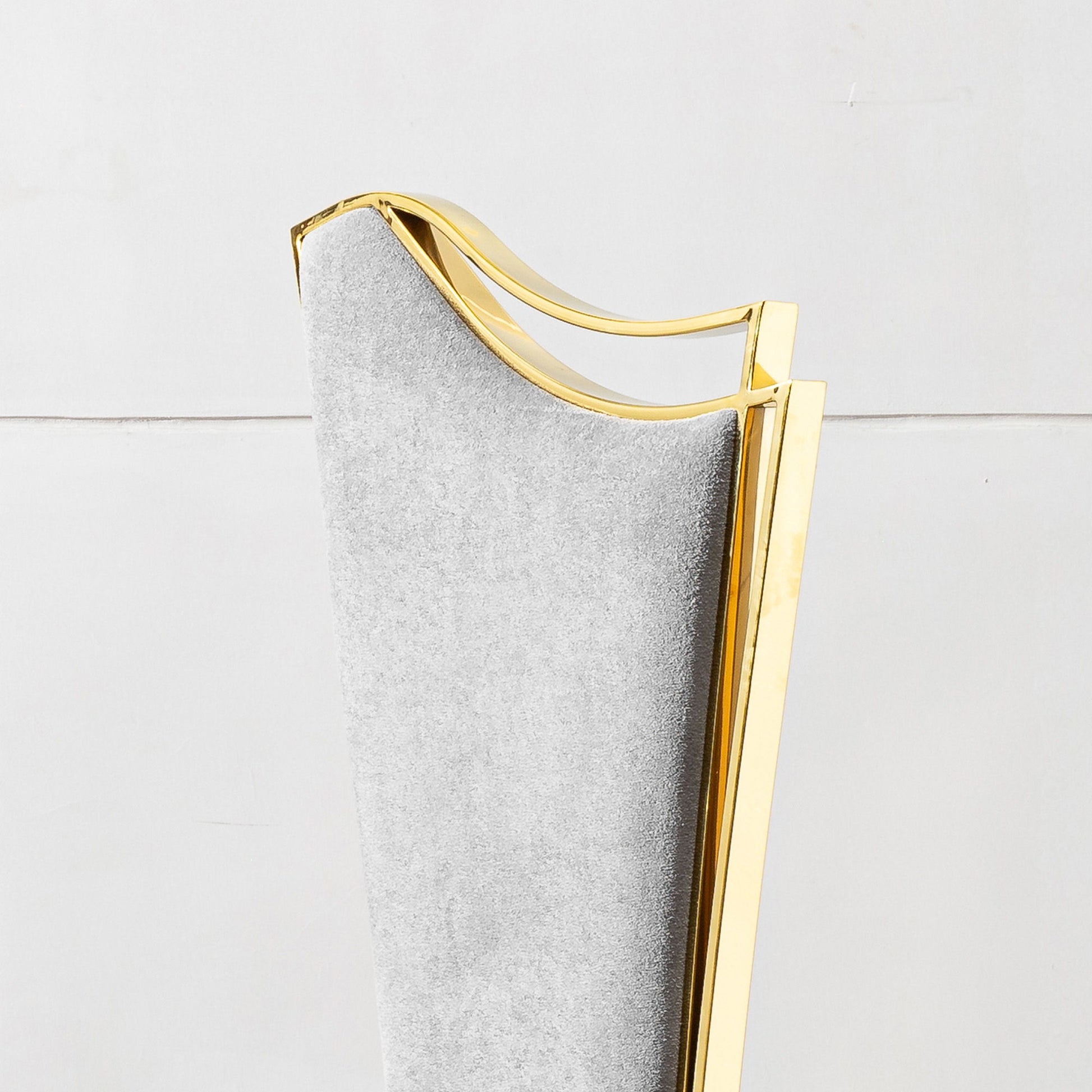 Gorgeous Streamlined High Back Fabric Stainless Steel Dining Chair (Set of 2) - Gold / Gray - Best Buy Furniture