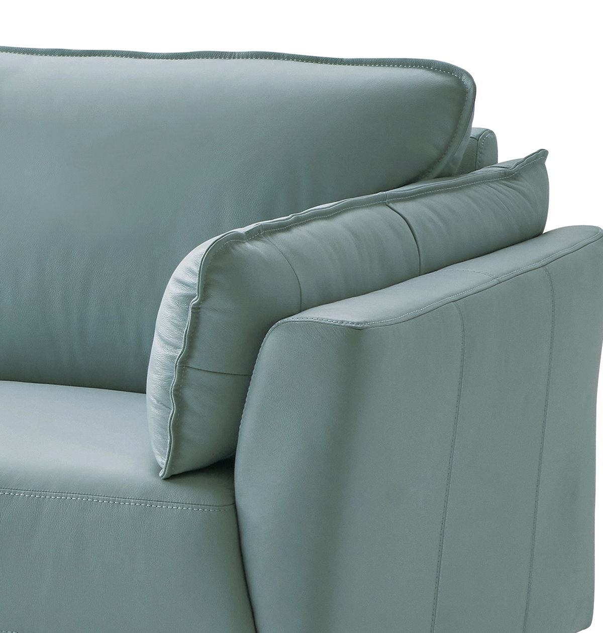 Mesut - Top Grain Leather Loveseat - Sage Green - Best Buy Furniture