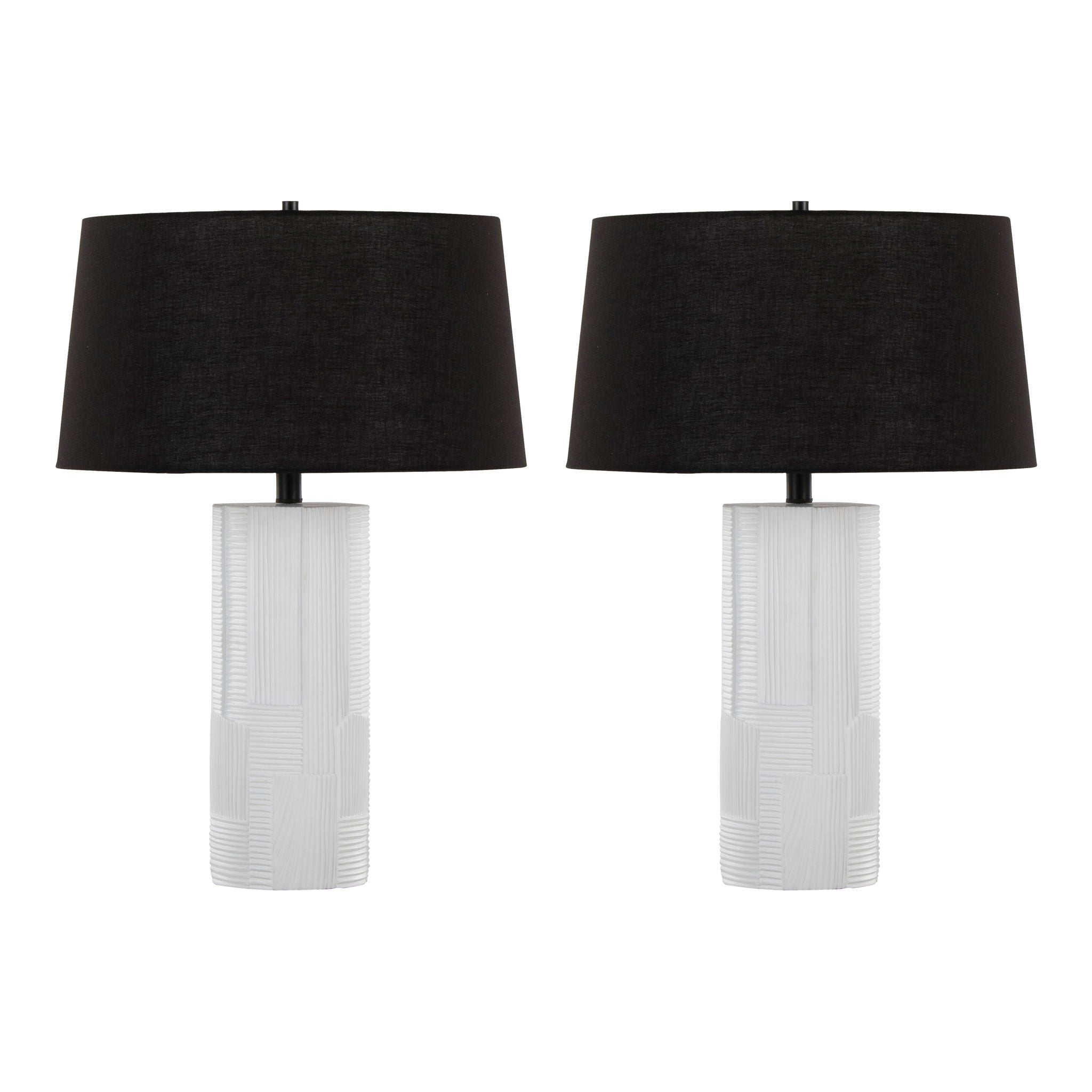 Petra - Contemporary Table Lamp (Set of 2) - Cream / Black - Best Buy Furniture