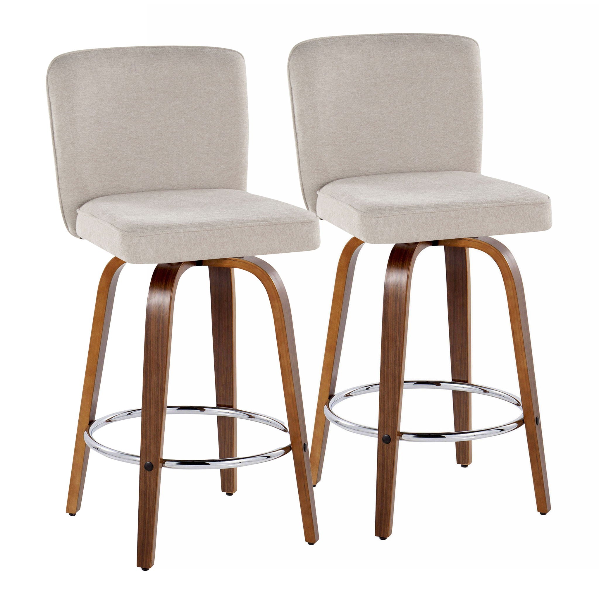 Henry - Contemporary Fixed Height Counter Stool With Swivel With Round Footrest (Set of 2) - Best Buy Furniture