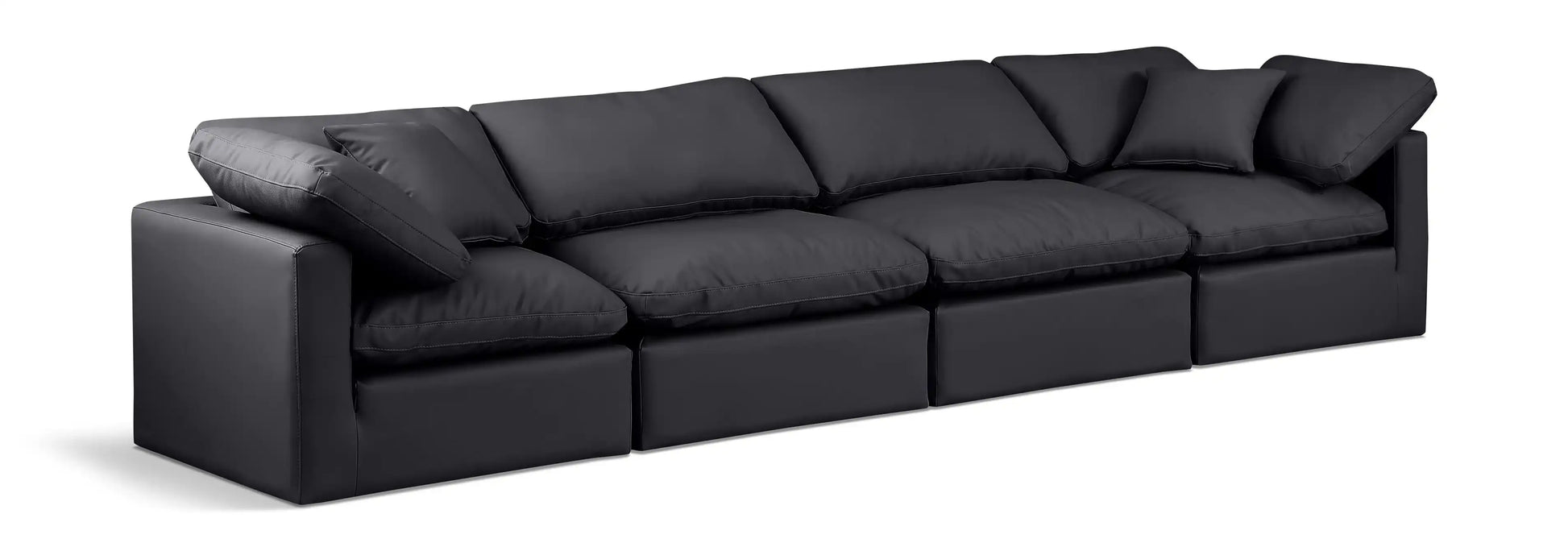 Indulge - Faux Leather 4 Seat Modular Sofa - Best Buy Furniture