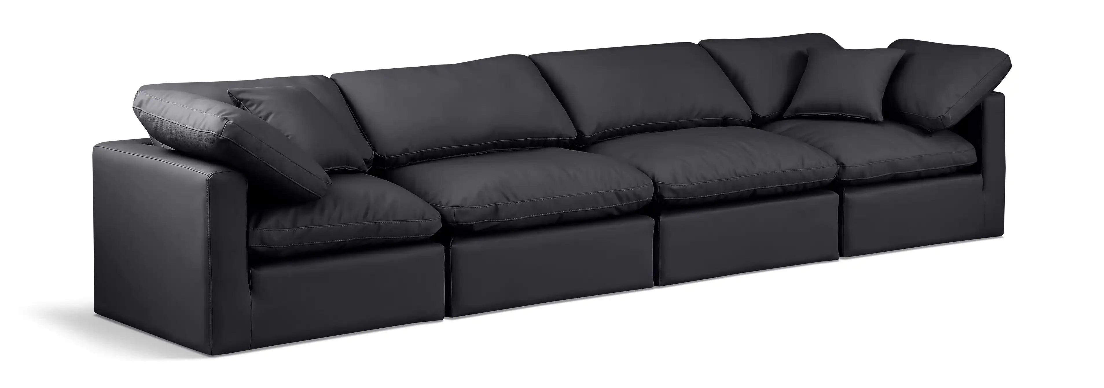 Indulge - Faux Leather 4 Seat Modular Sofa - Best Buy Furniture