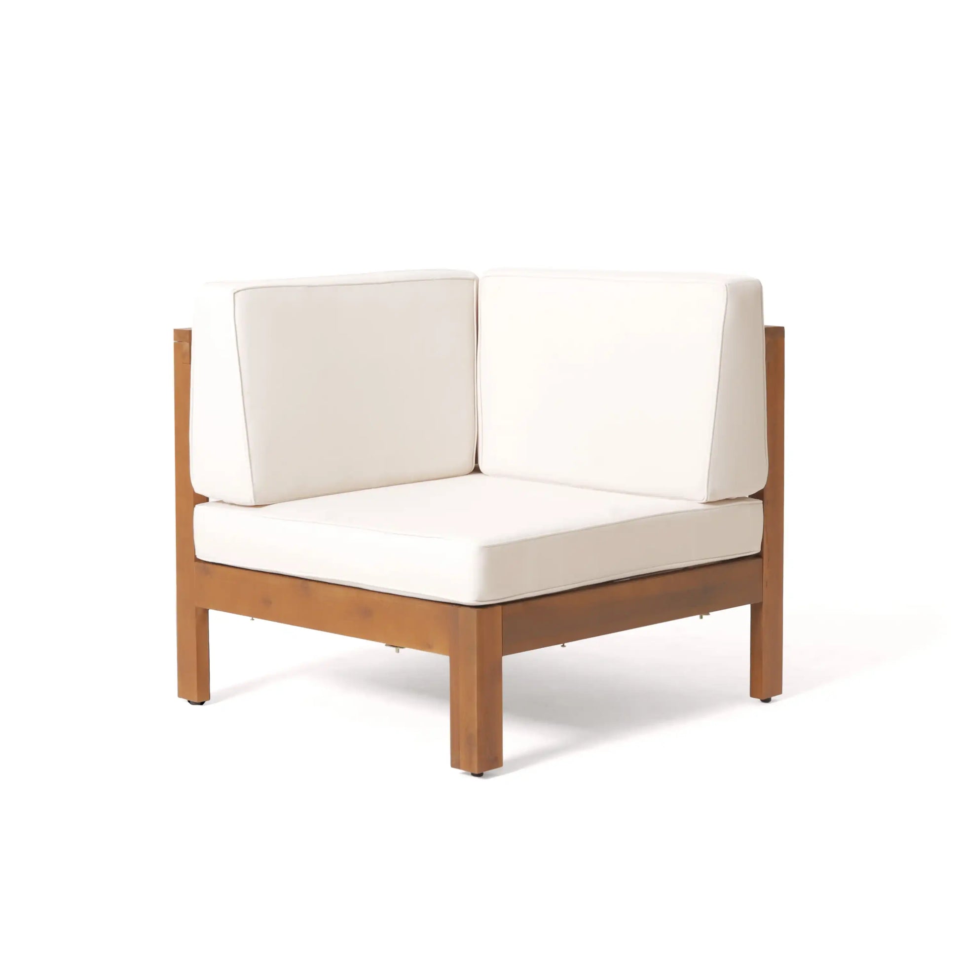 OANA OUTDOOR WOODEN SECTIONAL SET WITH CUSHIONS, BEIGE - Best Buy Furniture