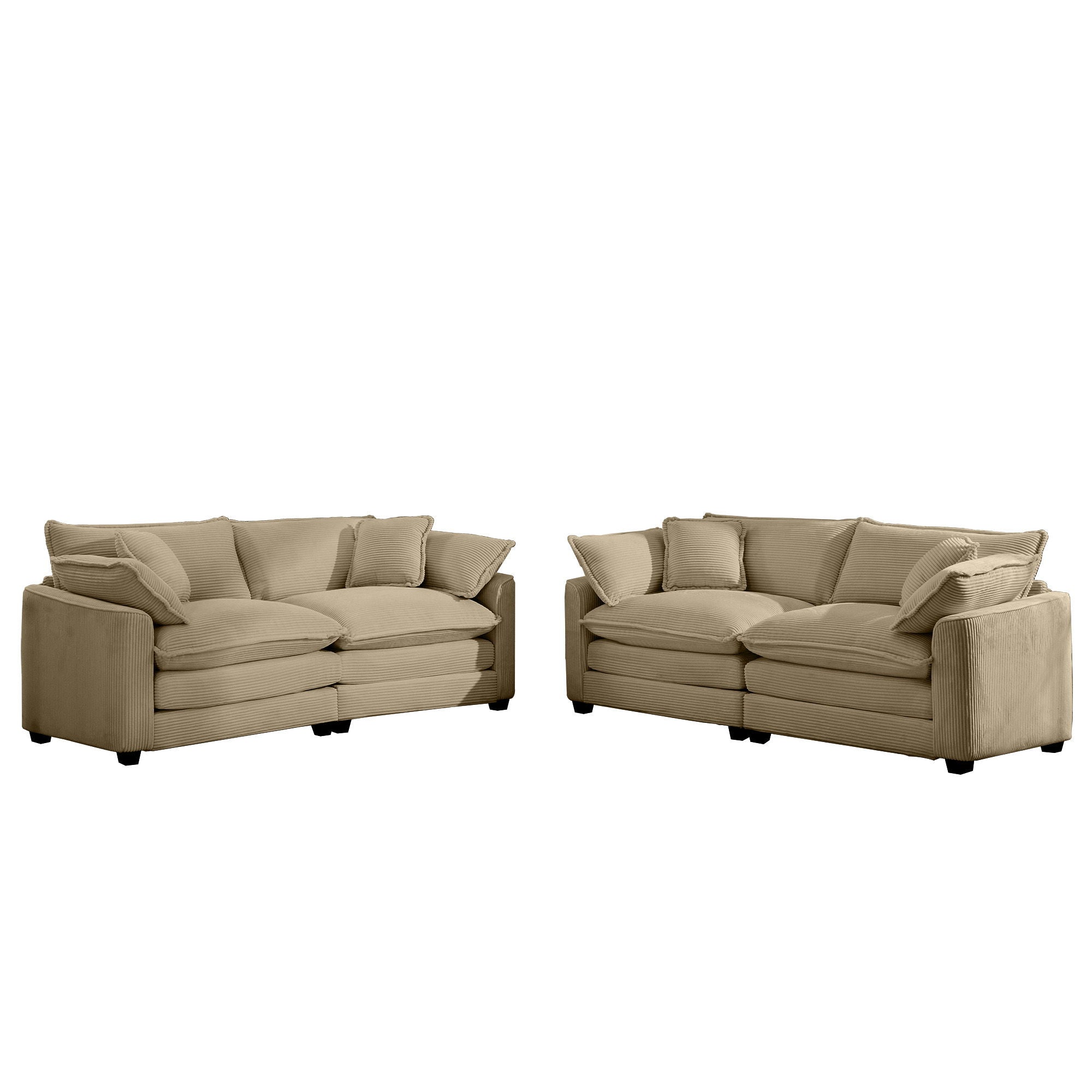 Elegant Corduroy Oversized Sectional Sofa Set With Deep Seats And Flexible Layout - Best Buy Furniture