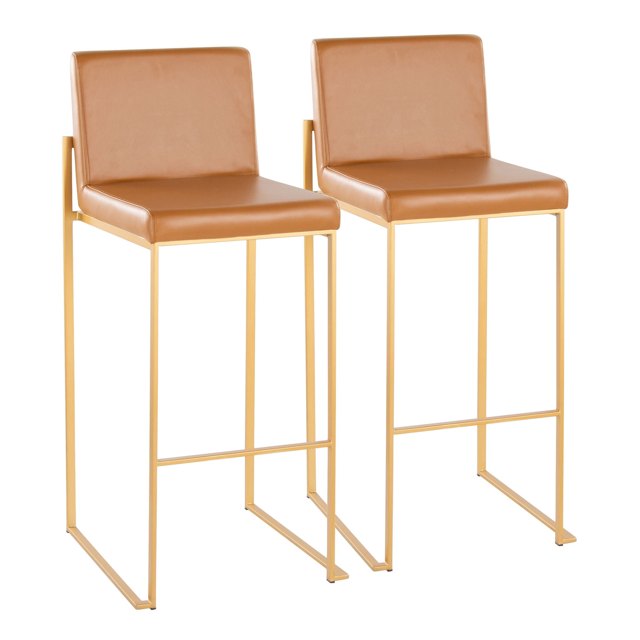 Fuji - Contemporary Design High Back Barstool (Set of 2) - Best Buy Furniture