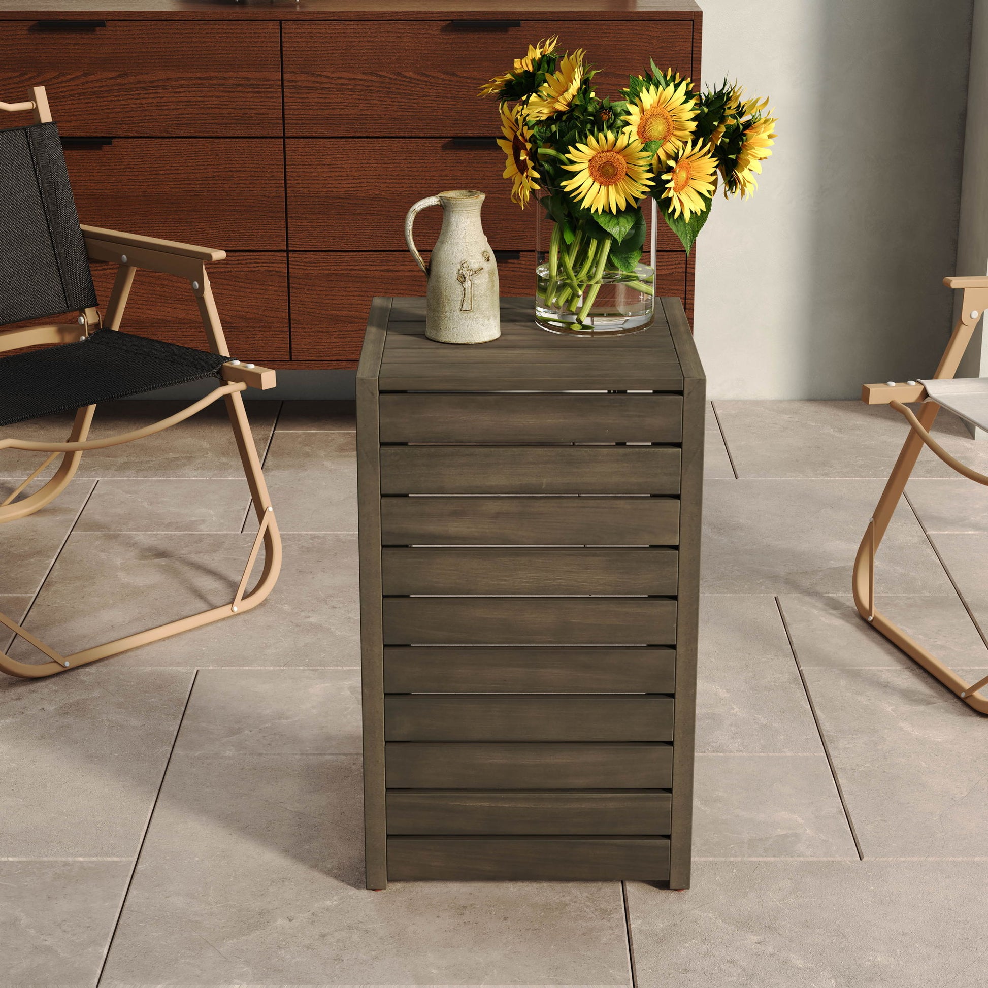 Aluminum Outdoor C - Shaped Side Table For Patio - Best Buy Furniture