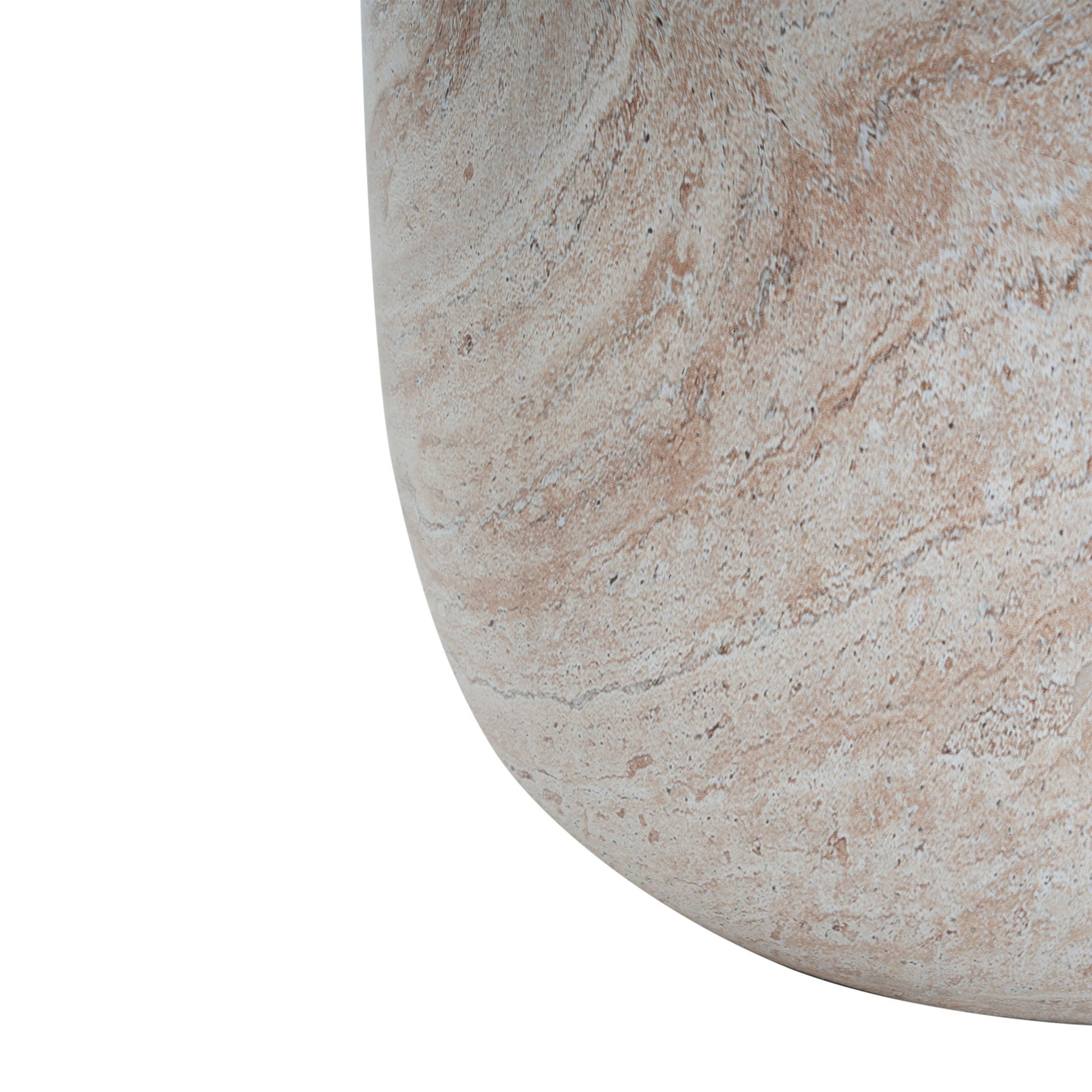 Outdoor / Indoor, Lightweight Concrete Side Table With Travertine - Beige - Best Buy Furniture