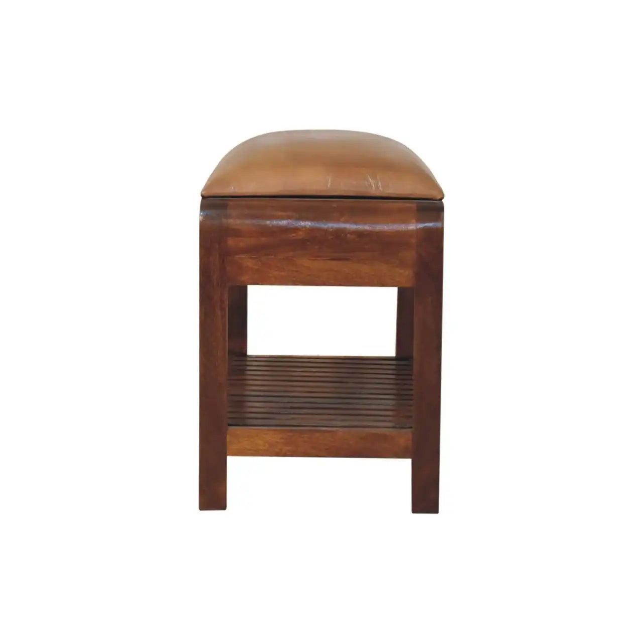 Buffalo - Slatted Square Bench - Brown - Best Buy Furniture