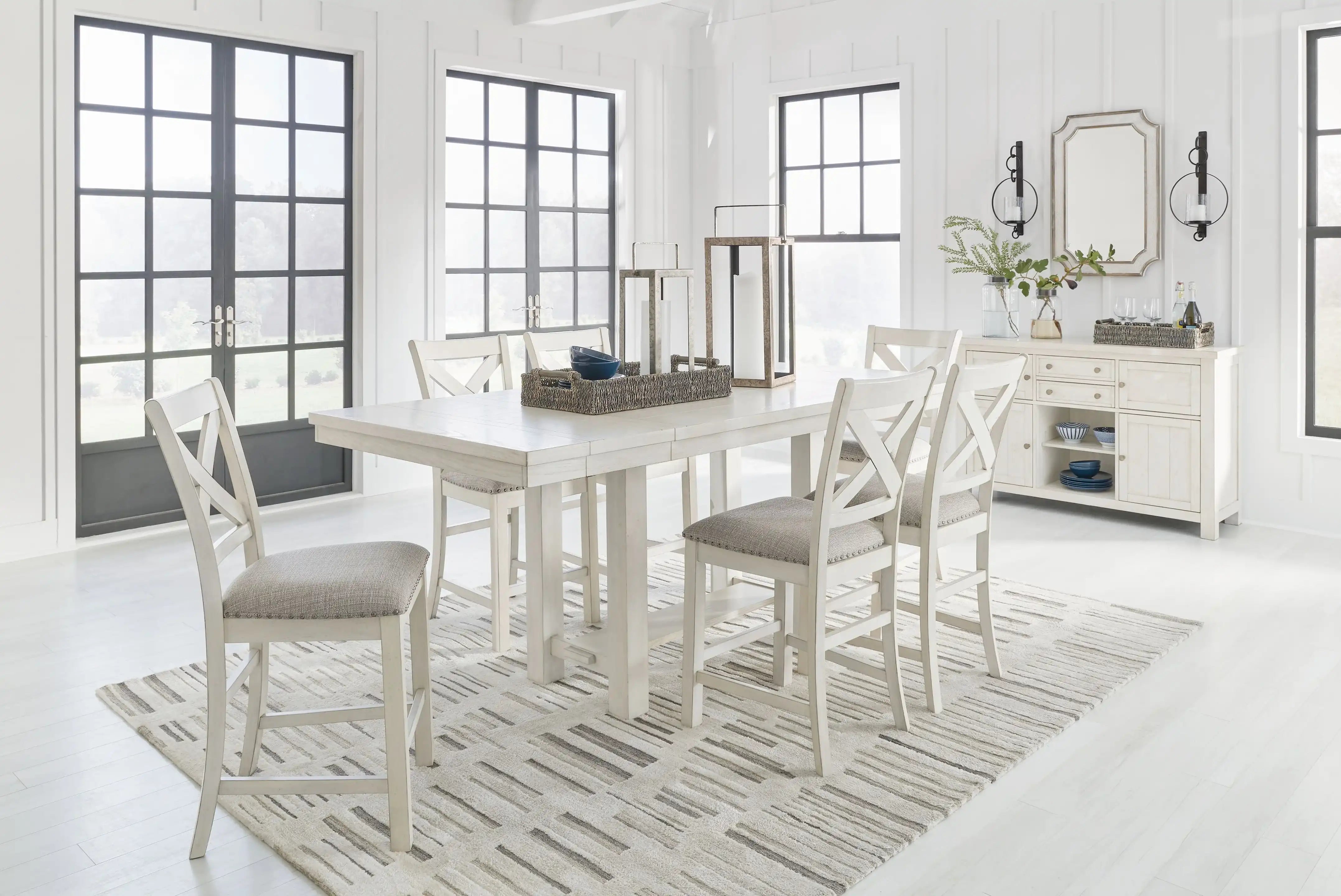 Robbinsdale - Rectangular Counter Height Dining Extension Table Set - Best Buy Furniture
