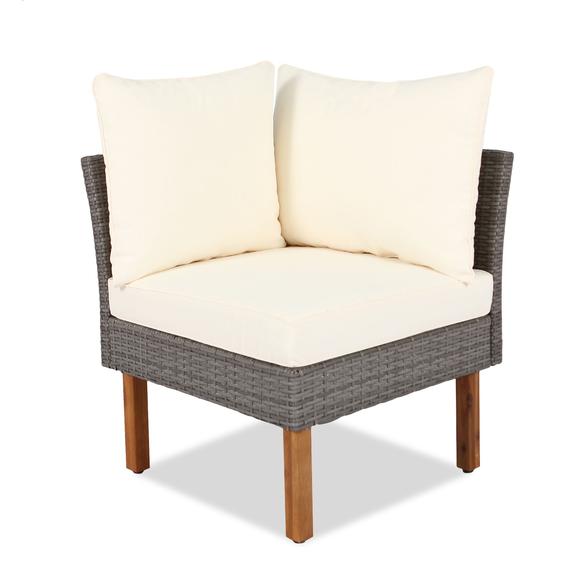 9 Piece Patio Rattan Furniture Set, Outdoor Conversation Set With Acacia Wood Legs And Tabletop, PE Rattan Sectional Sofa Set With Coffee Table, Washable Cushion - Best Buy Furniture