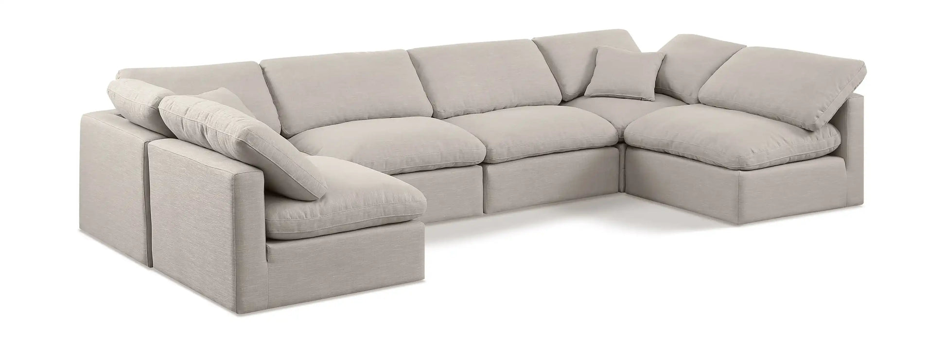 Indulge - Linen 6 Piece Modular U-Shaped Sectional - Best Buy Furniture