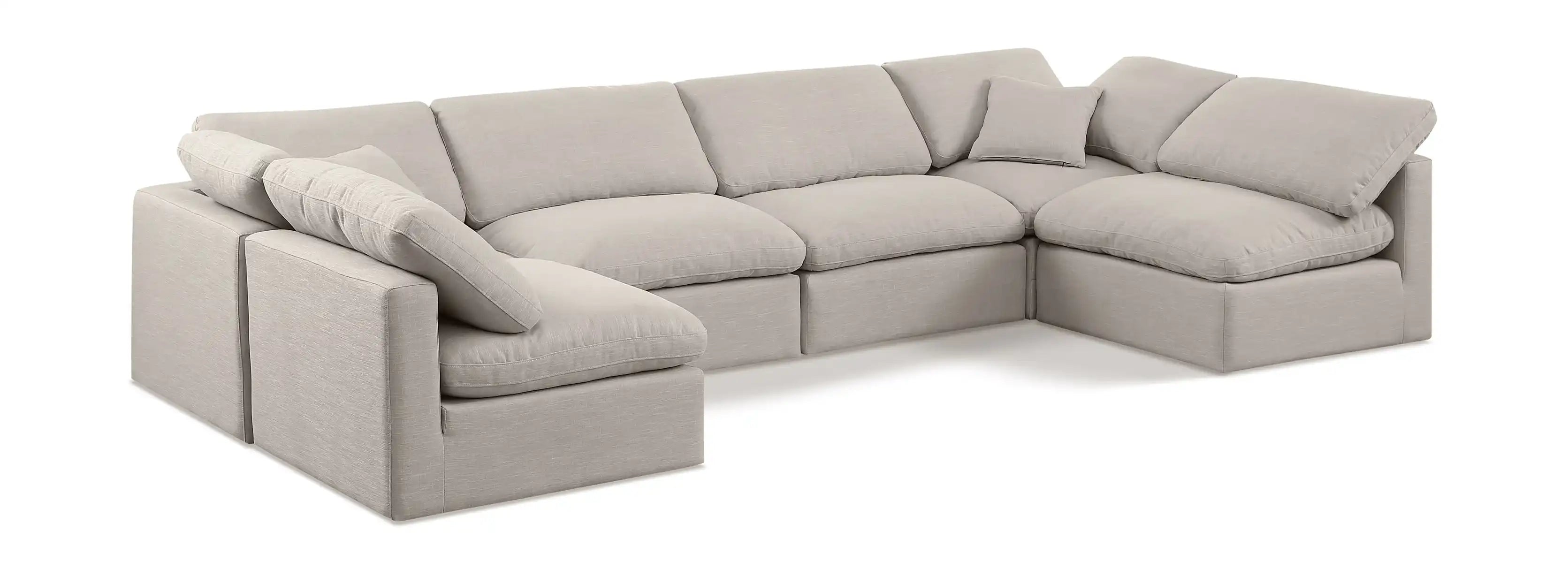 Indulge - Linen 6 Piece Modular U-Shaped Sectional - Best Buy Furniture