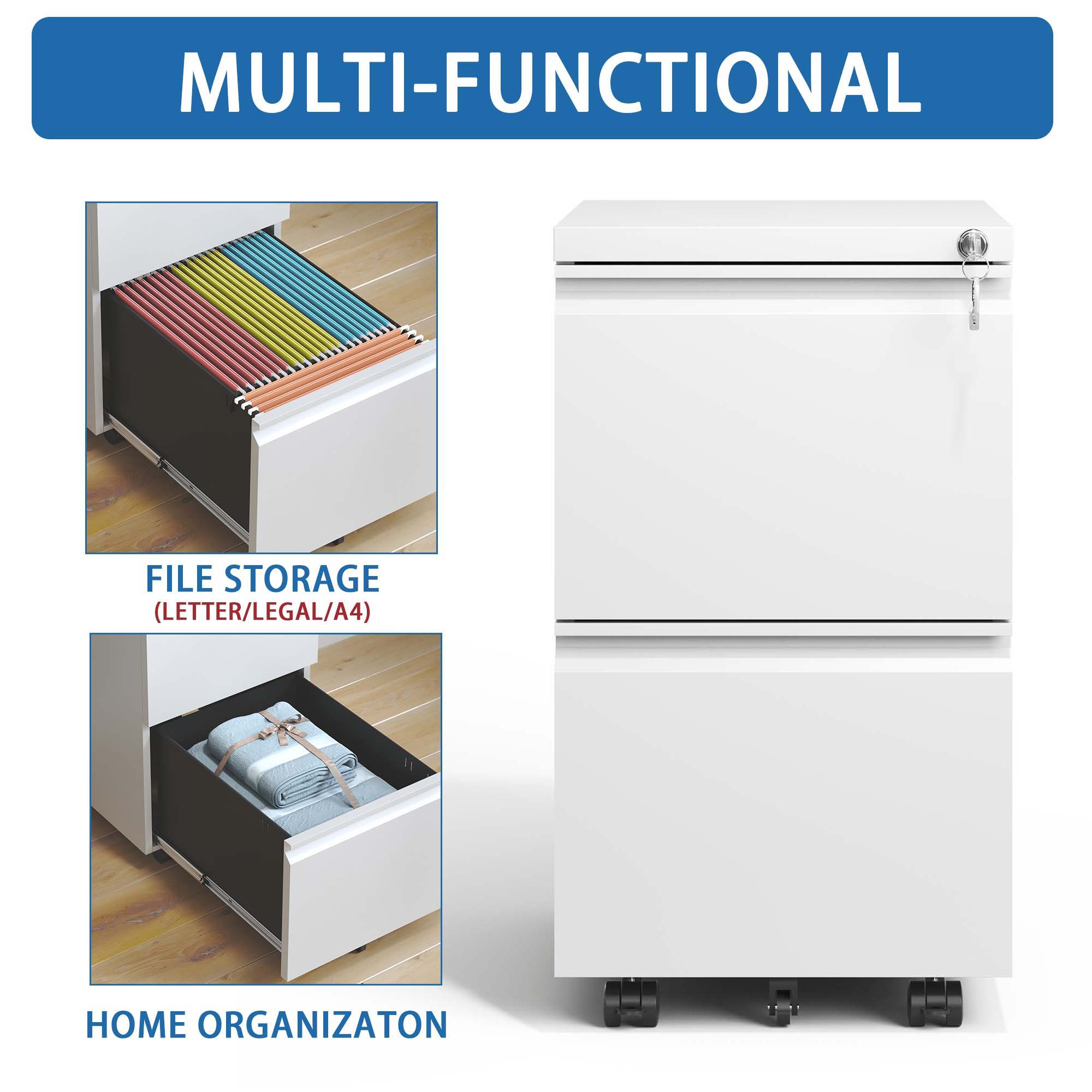 Metal Drawer Mobile File Cabinet With Lock For Home Office Organizer - Best Buy Furniture