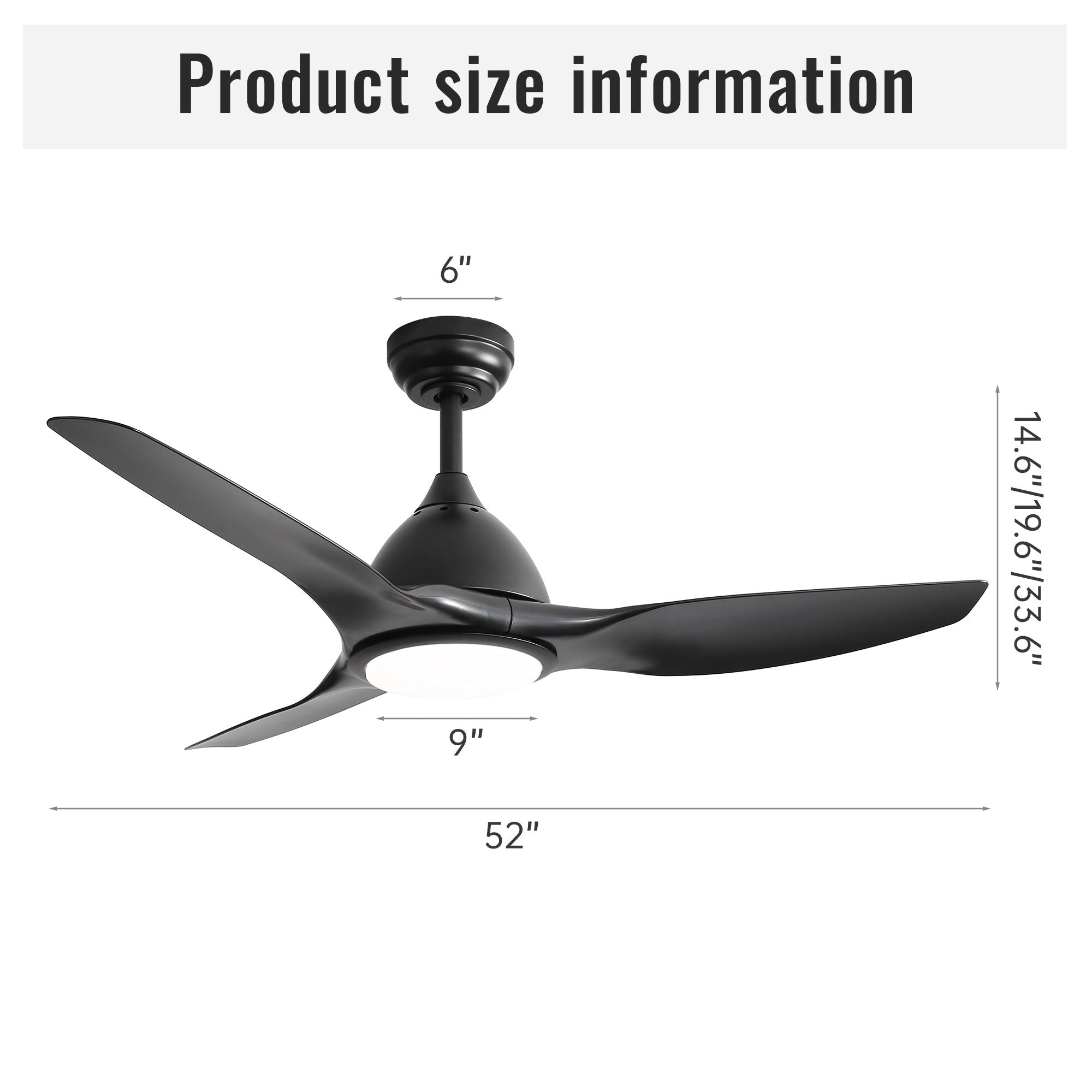Modern Ceiling Fan With 22W Led Light, 3 ABS Fan Blades Dc Motor Ceiling Fan For Bedroom Living Room - Best Buy Furniture