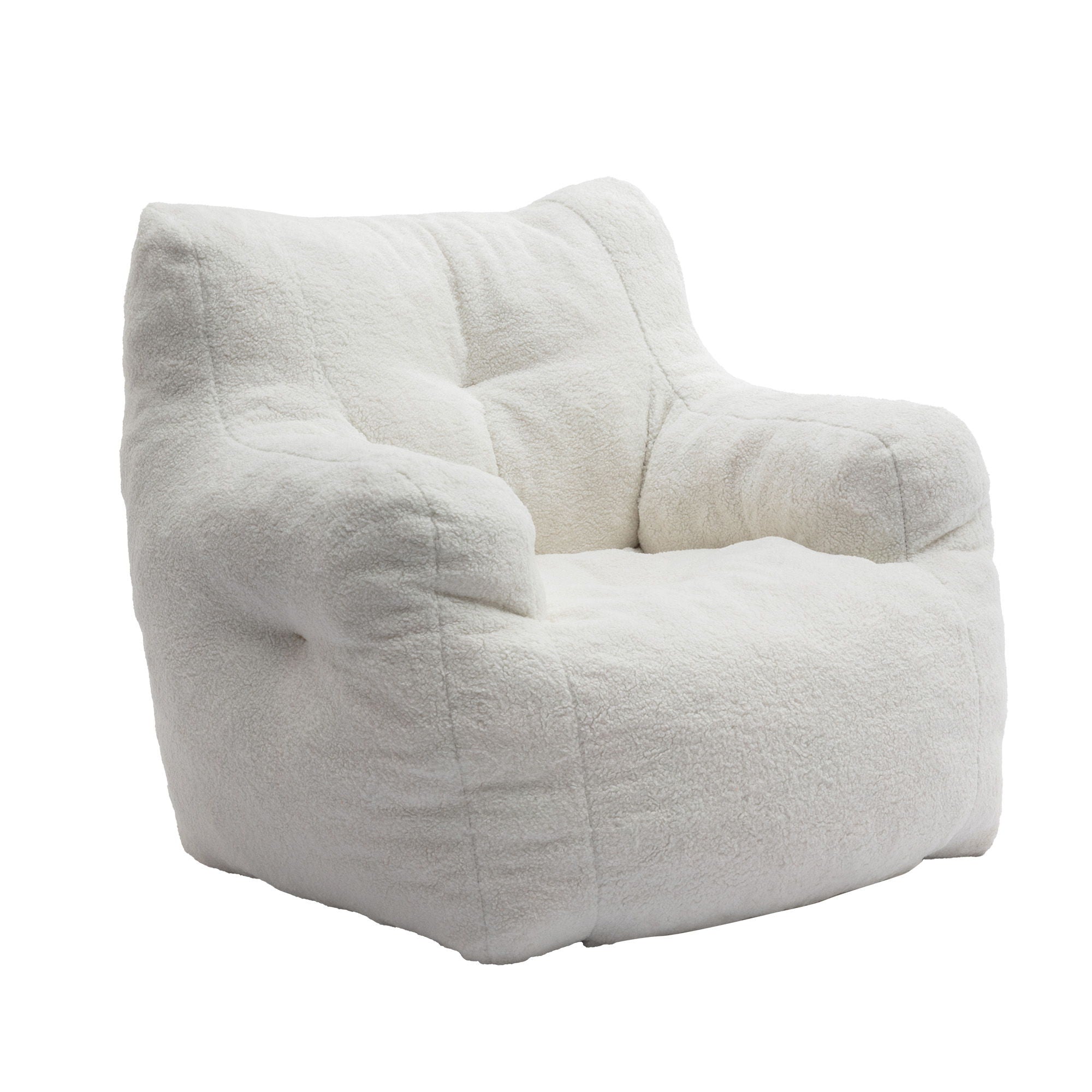 Soft Teddy Fabric Tufted Foam Bean Bag Chair With Teddy Fabric - Best Buy Furniture