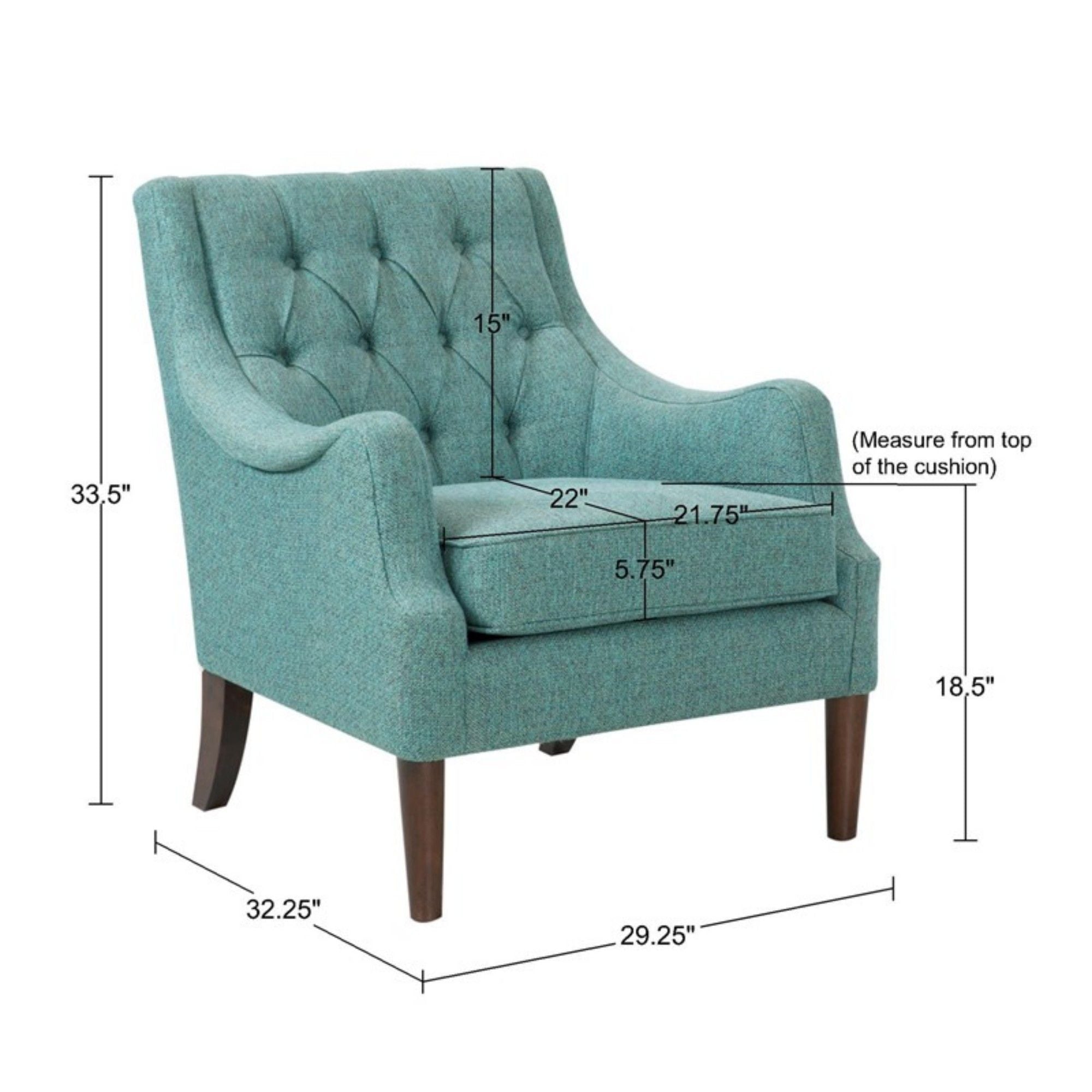 Qwen - Button Tufted Accent Chair With - Teal - Best Buy Furniture