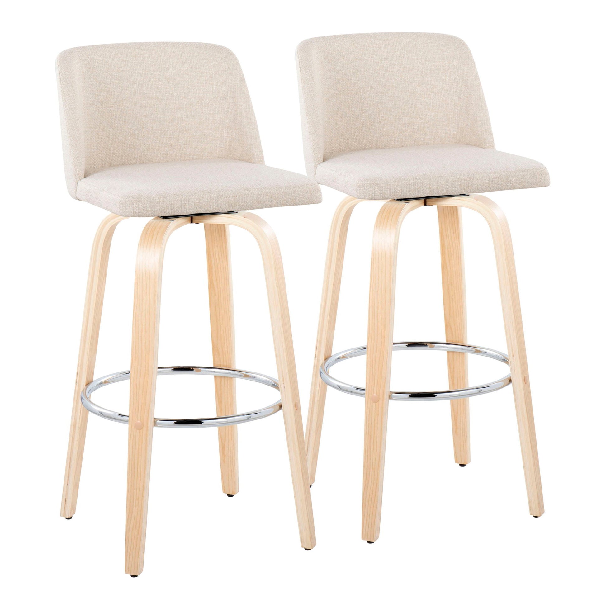 Toriano - Contemporary Fixed Height Barstool & Swivel With Round Footrest (Set of 2) - Best Buy Furniture