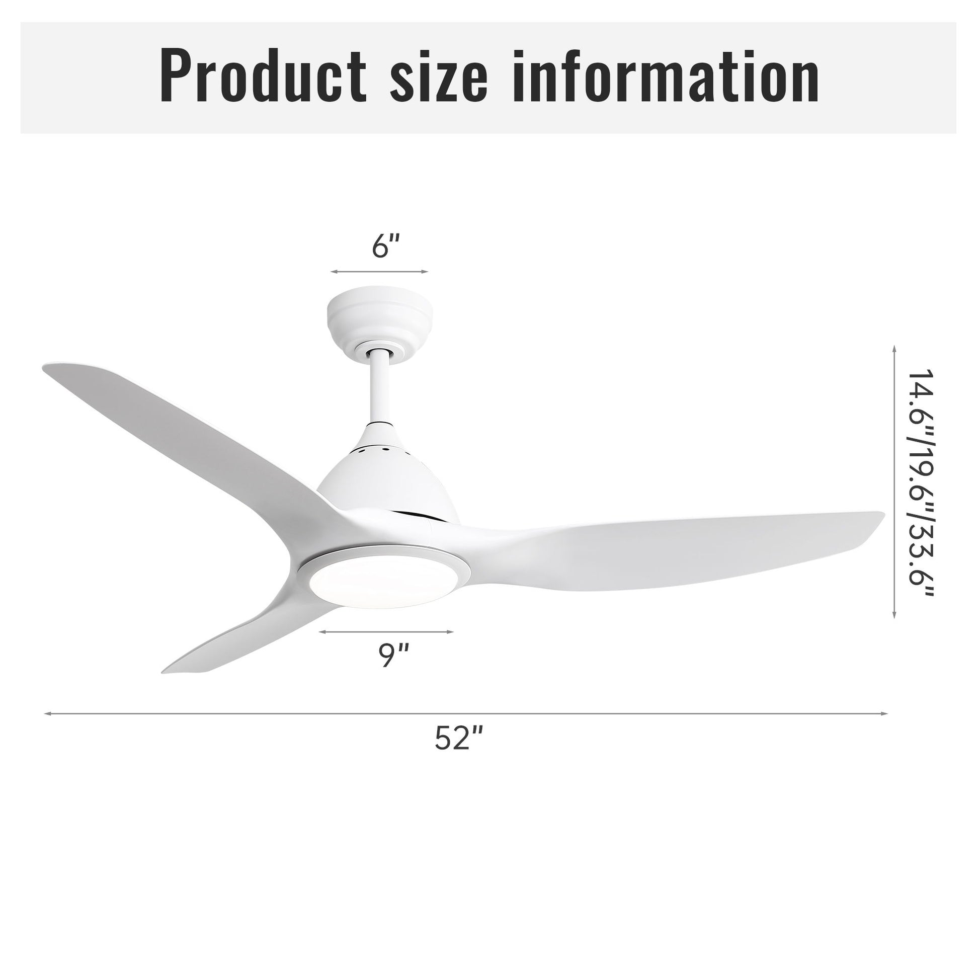 Modern Ceiling Fan With 22W Led Light, 3 ABS Fan Blades Dc Motor Ceiling Fan For Bedroom Living Room - Best Buy Furniture