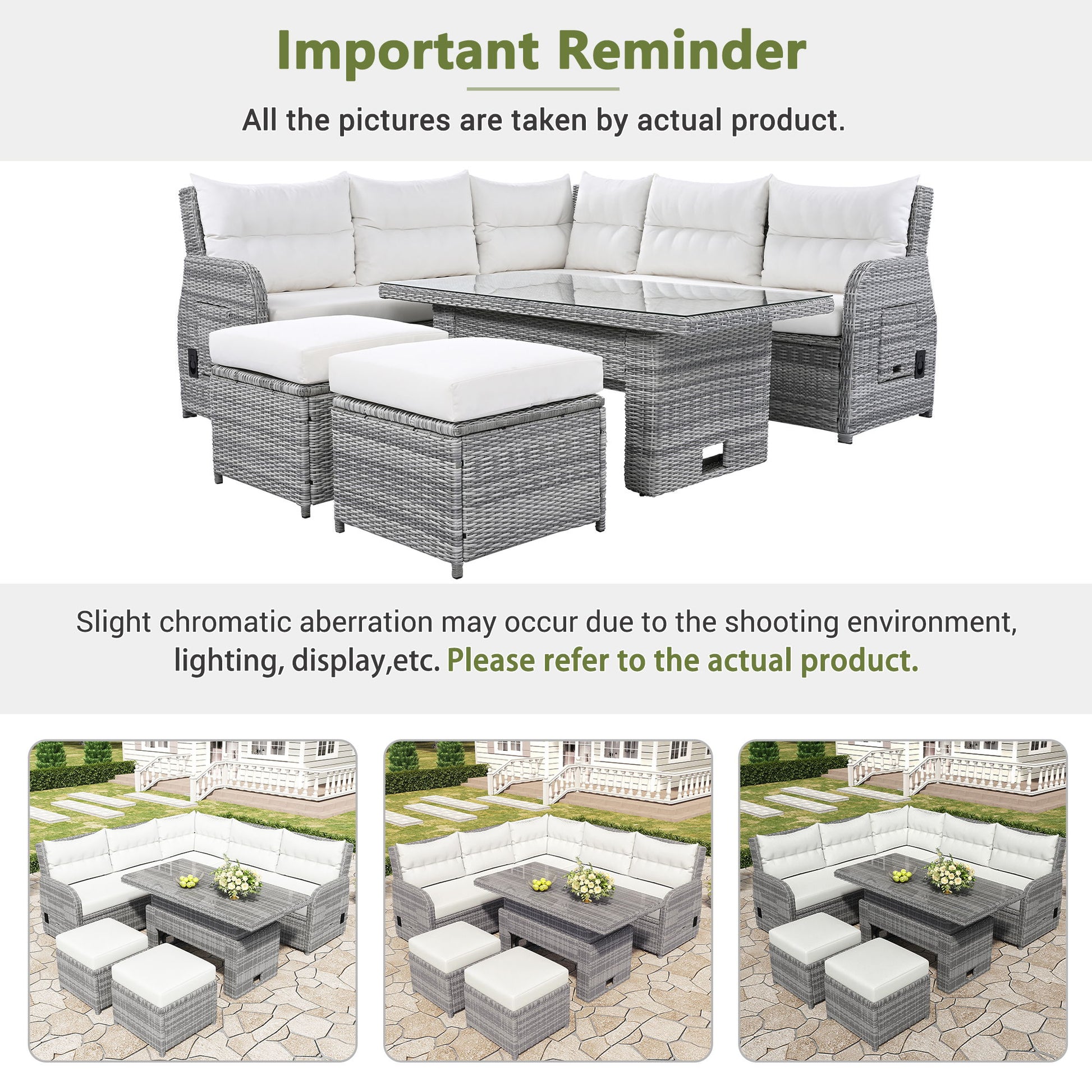 Outdoor Furniture Set Patio Rattan Furniture Set With Adjustable Table, Recliners With Extendable Side Tables And 2 Ottomans - Best Buy Furniture