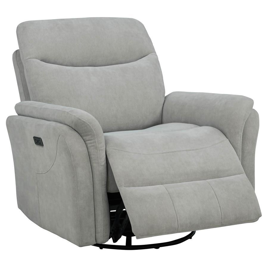 Adler - Upholstered Power Swivel Glider Recliner - Best Buy Furniture