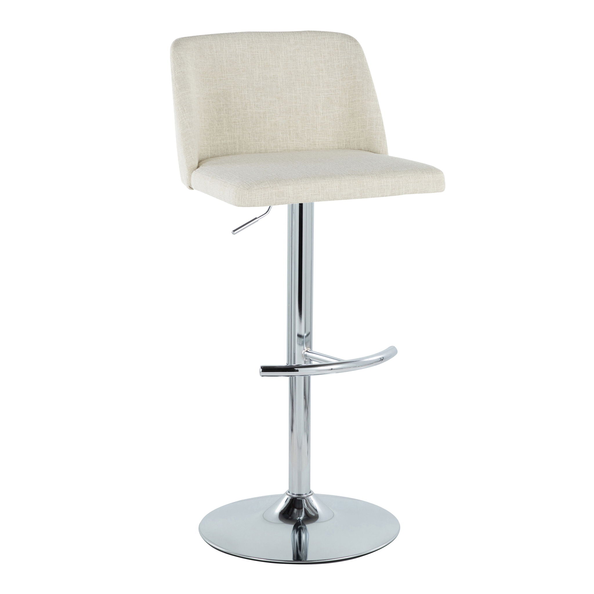 Toriano - Contemporary Adjustable Barstool Swivel With Rounded T Footrest (Set of 2) - Best Buy Furniture