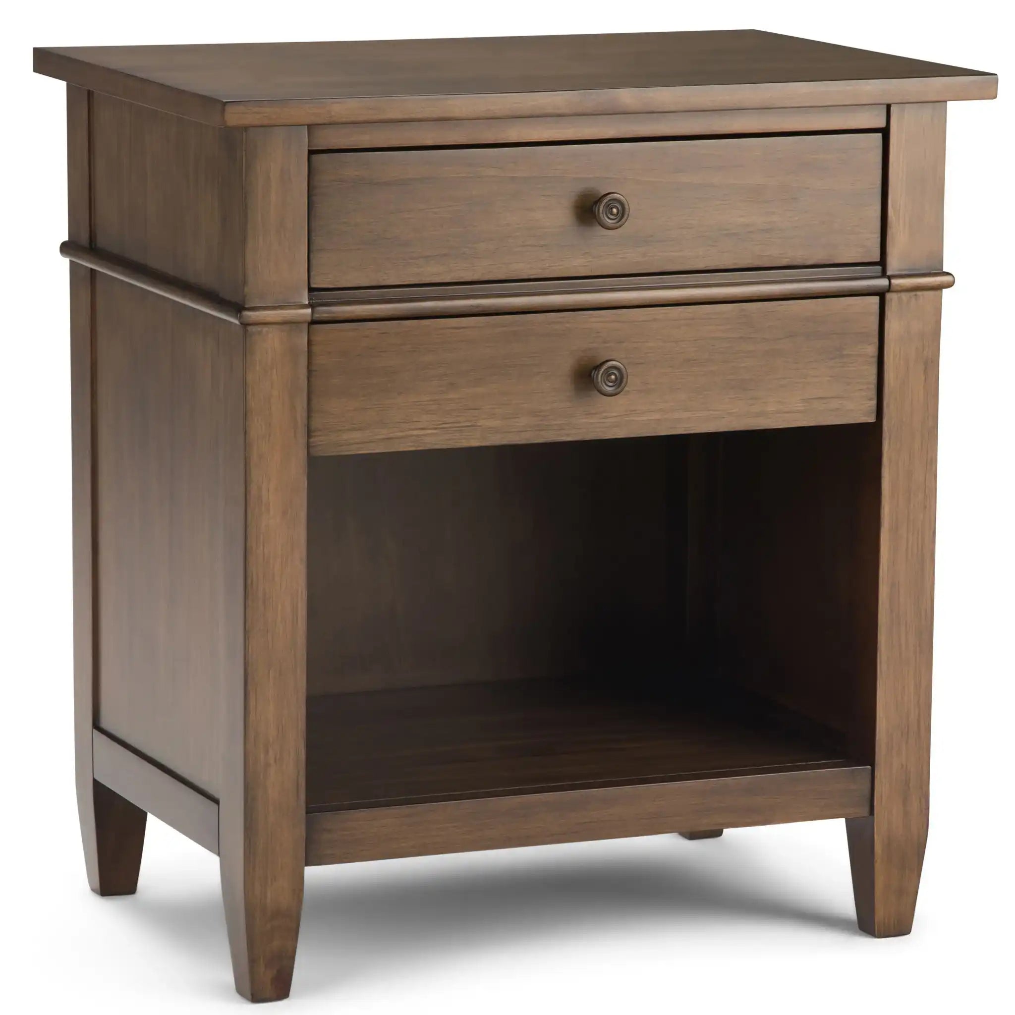 Carlton - Bedside Table - Rustic Natural Aged Brown - Best Buy Furniture