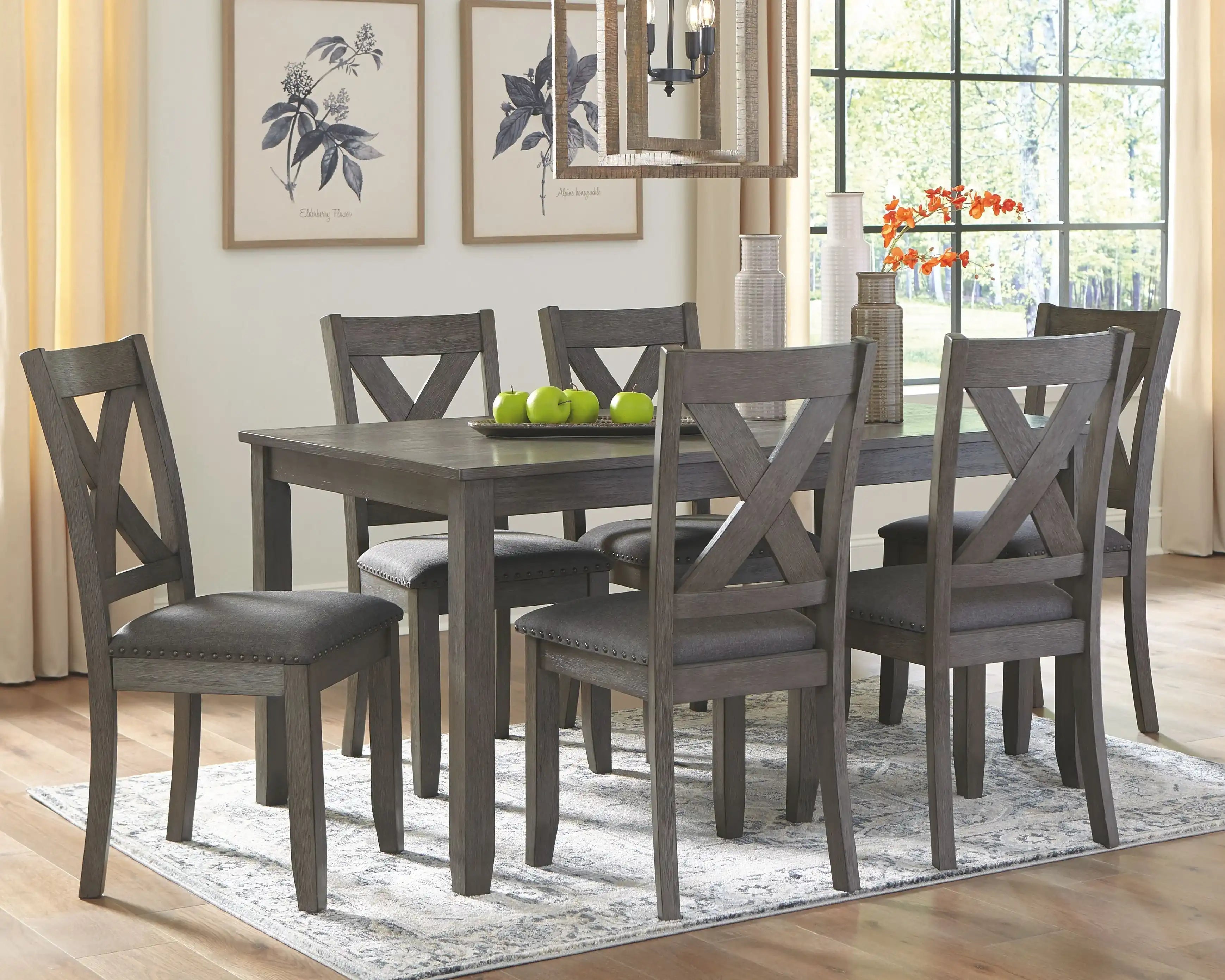 Caitbrook - RECT DRM Table Set (Set of 7) - Gray - Best Buy Furniture