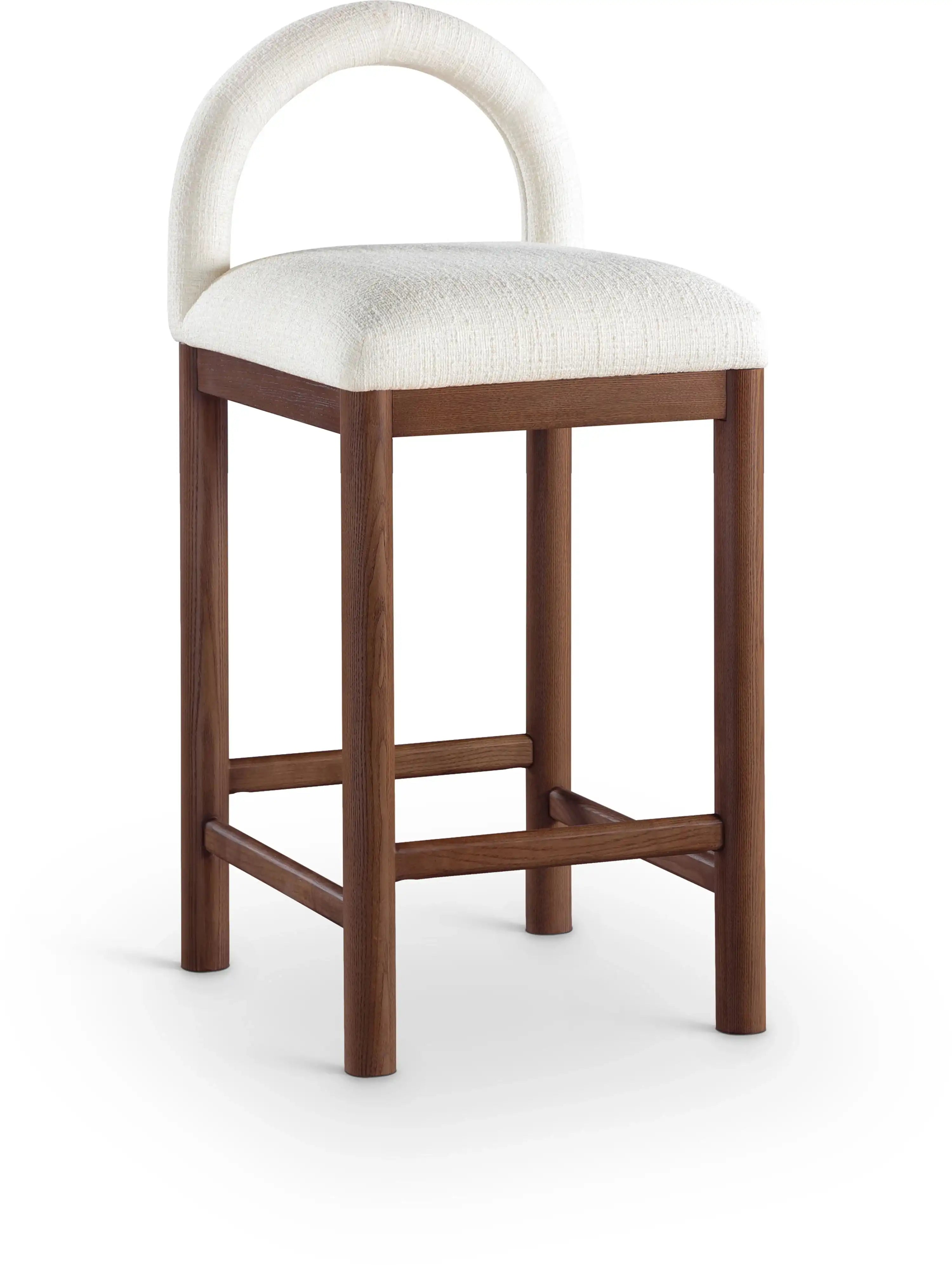 Conrad - Linen Counter Stool With Brown Legs - Best Buy Furniture