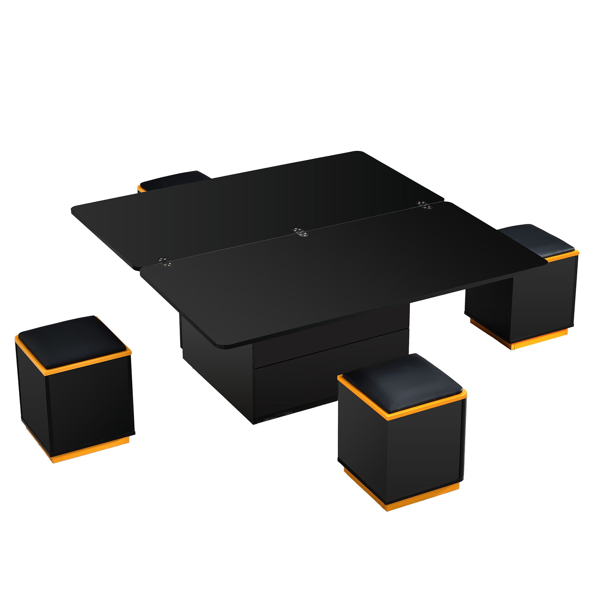 Multi Functional Adjustable Coffee Table With 4 Storage Stools - Best Buy Furniture