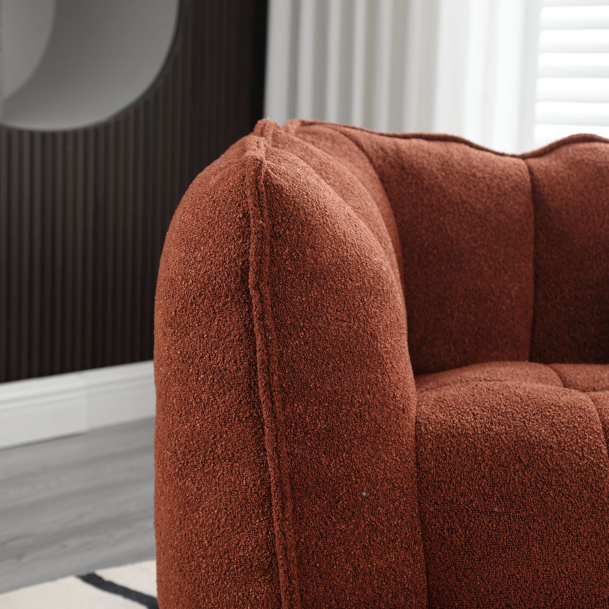 Soft Chenille Bean Bag Chair With High Resilient Foam