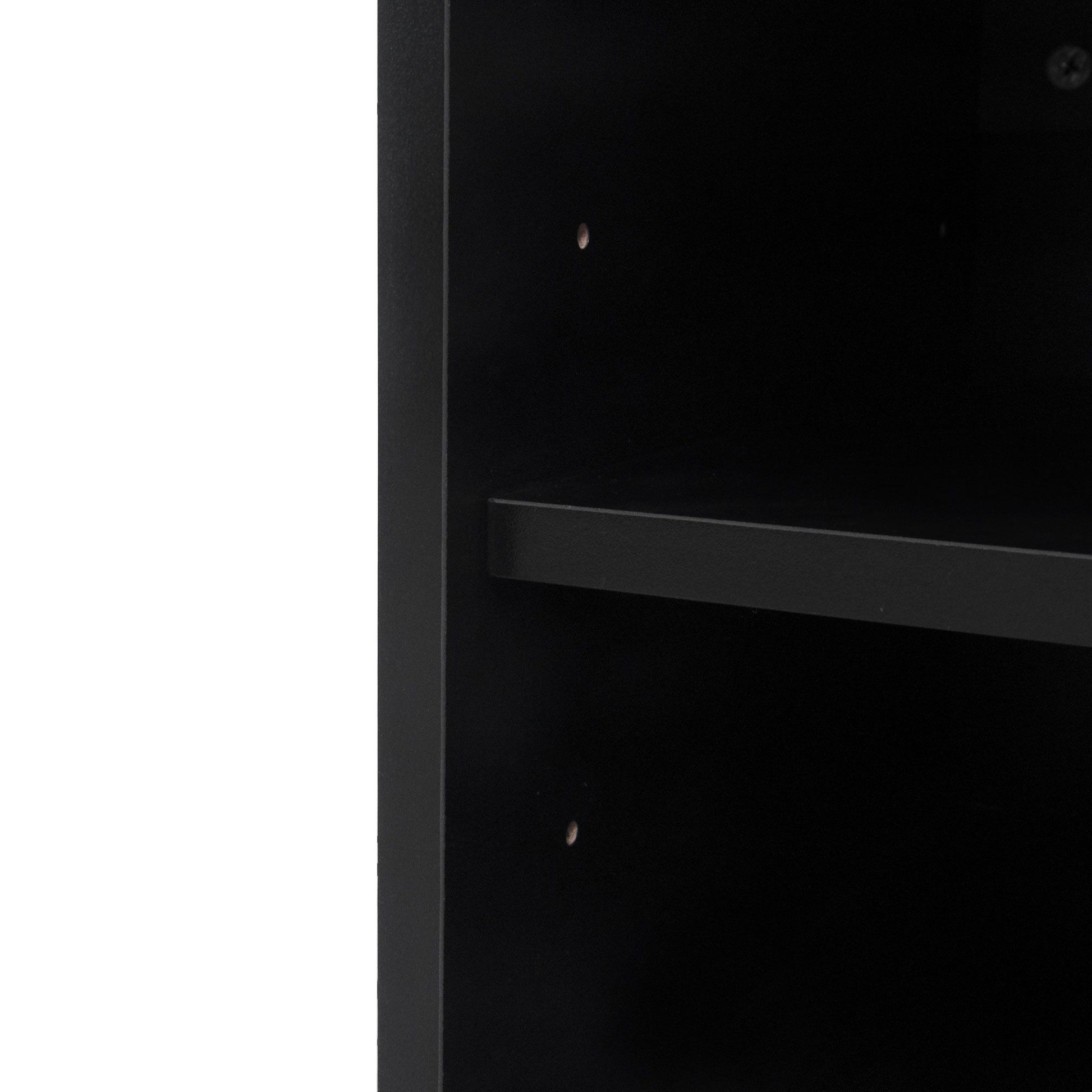 Kitchen Pantry Storage Cabinet, Modern Buffet Cabinet With Kitchen Cart, Tall Kitchen Hutch Cabinet With Microwave Stand, Food Pantry Cabinet With 3 Rattan Doors And Adjustable Shelves - Black - Best Buy Furniture