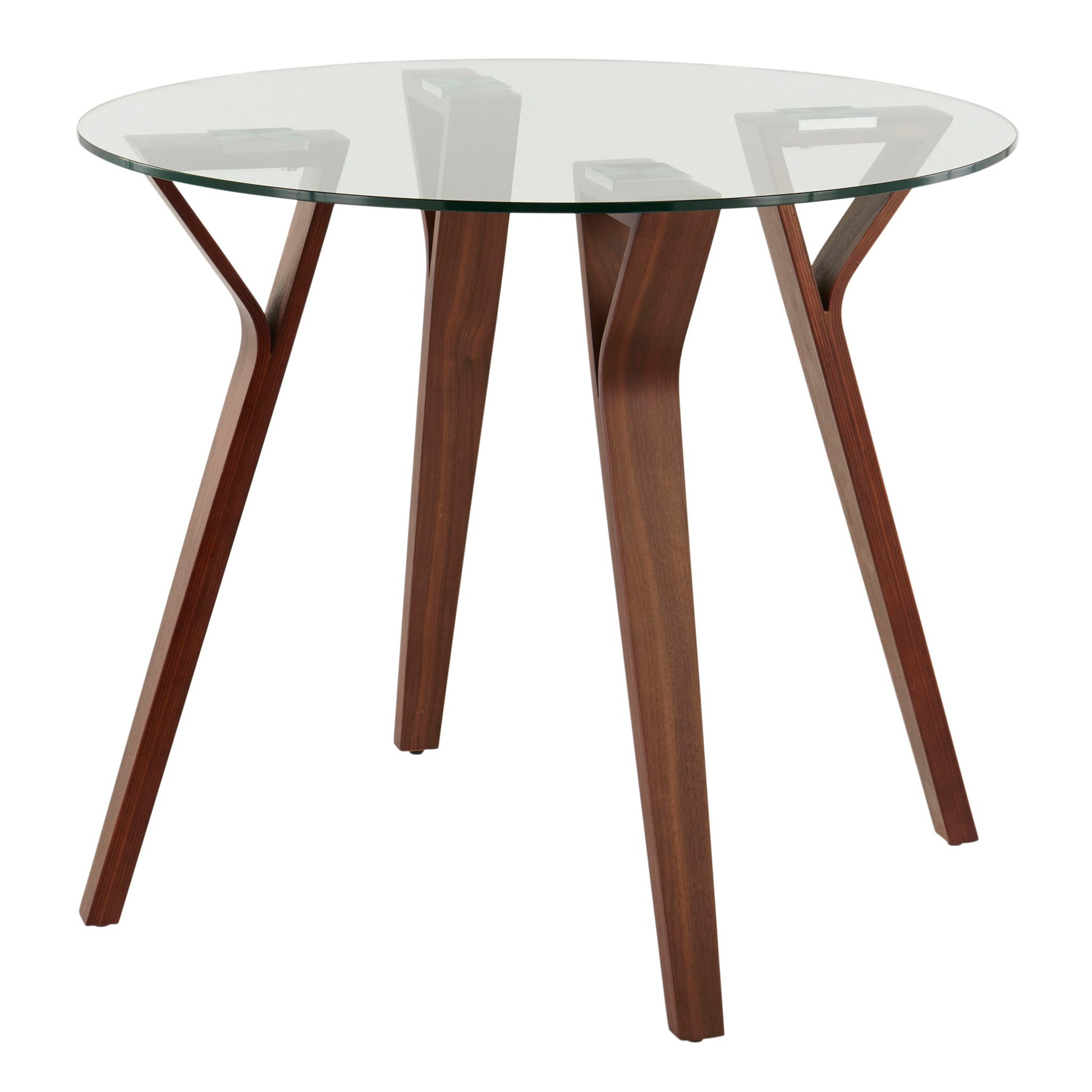 Folia - Mid-Century Modern Round Dinette Table - Walnut / Clear - Best Buy Furniture