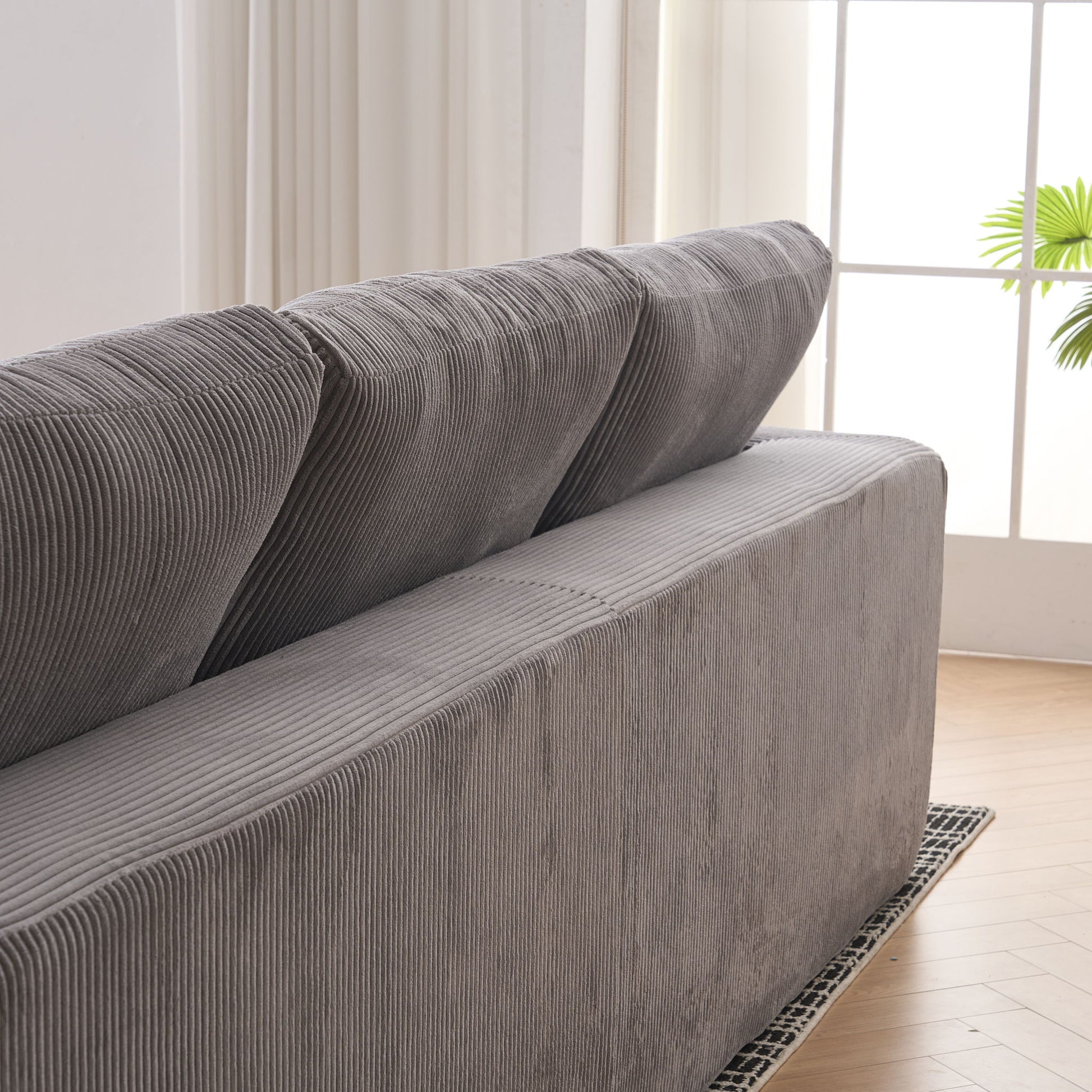Modular Sectional Sofa With Ottoman, USB And Type C Charger, Petal Armrest Design - Best Buy Furniture
