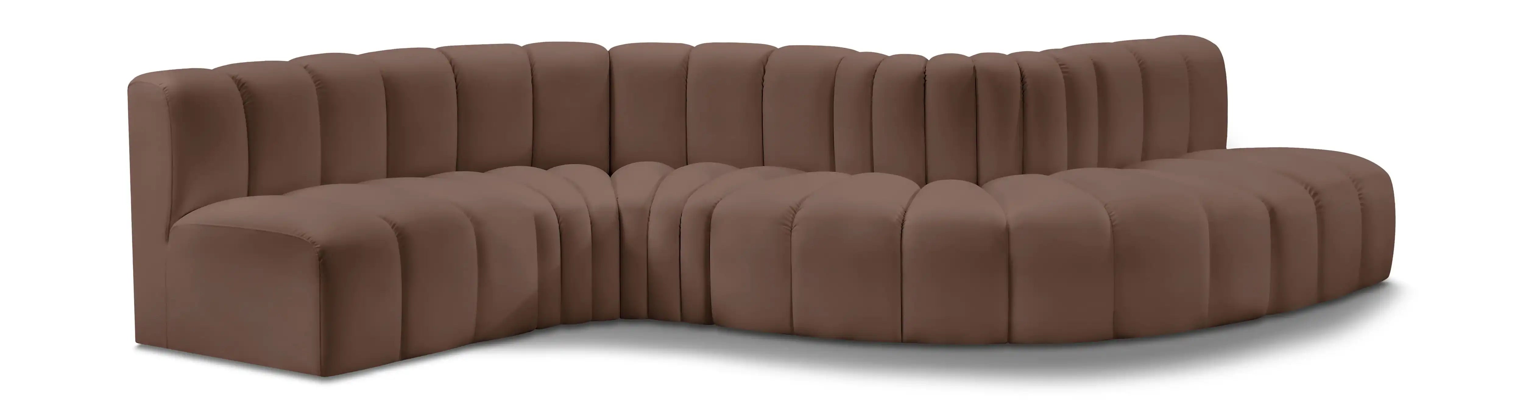 Arc - Faux Leather 6 Piece Curved Modular Sofa - Best Buy Furniture