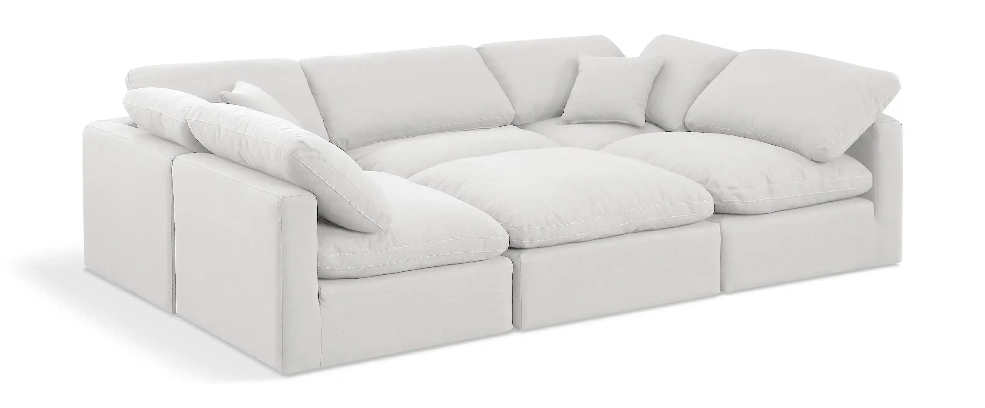 Indulge - Linen 6 Piece Modular Sectional - White - Best Buy Furniture