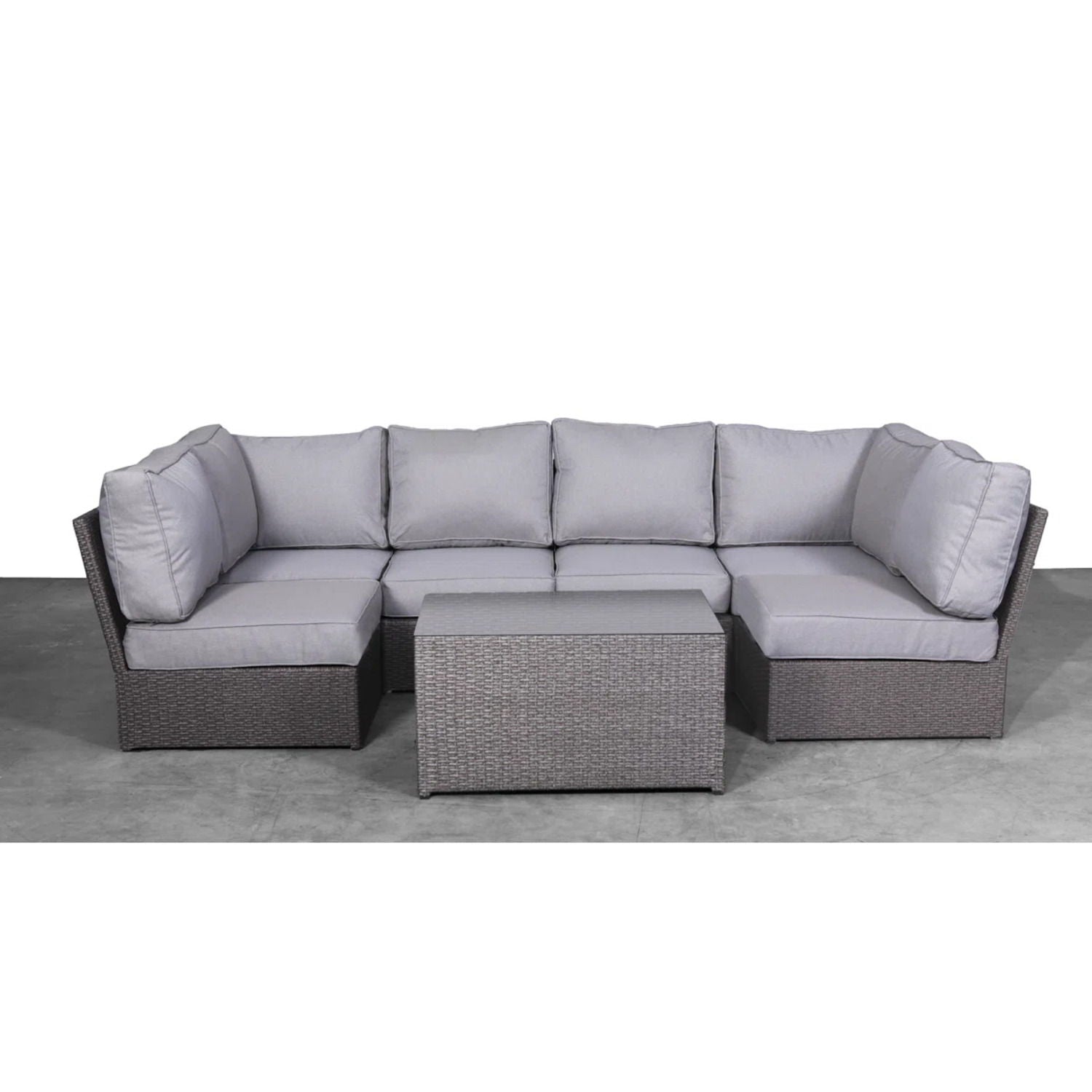 Comfortable Modern Patio Rattan Sectional Set With Cushions - Best Buy Furniture