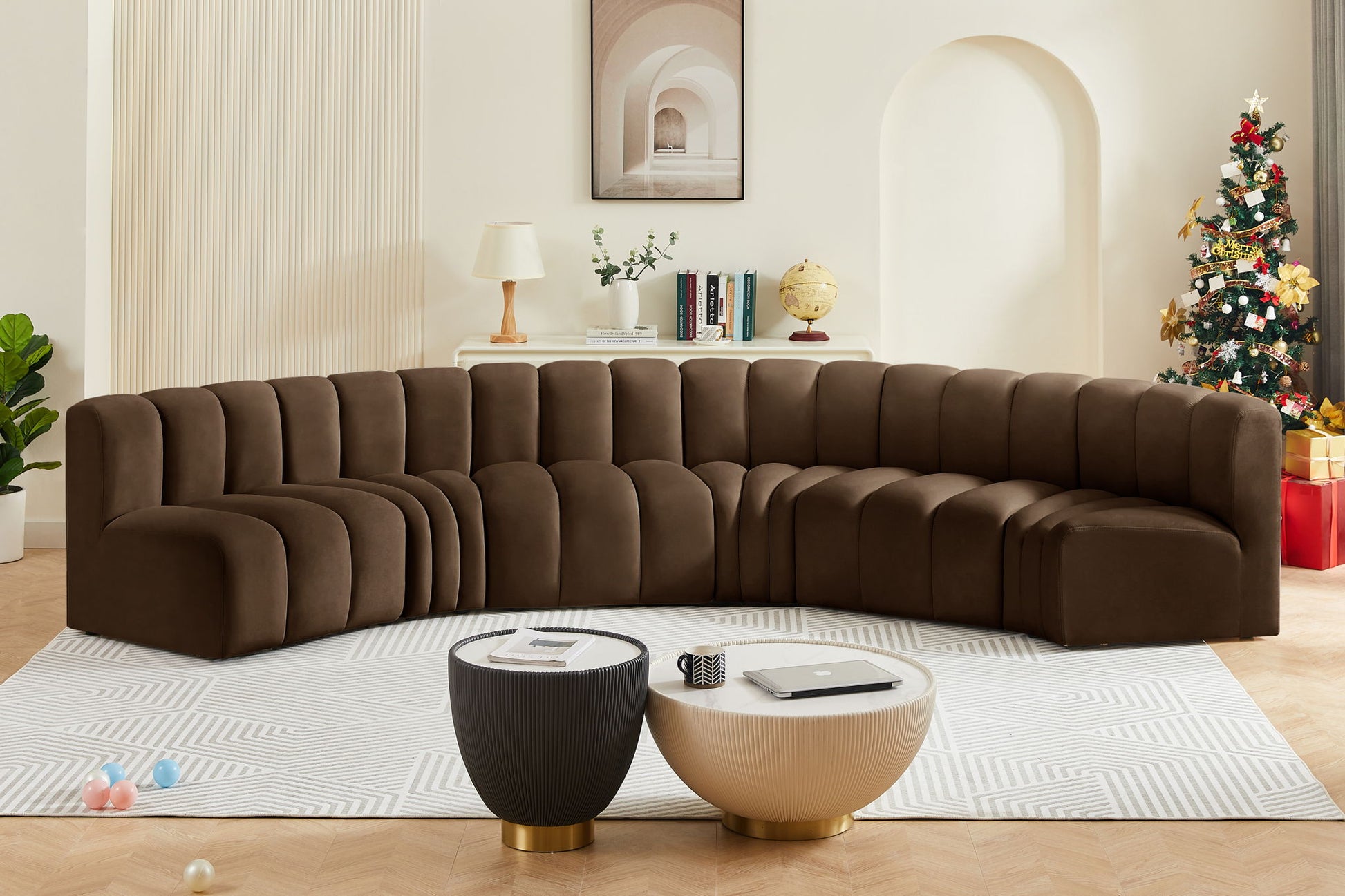 Arc - Velvet 6 Piece U-Shaped Modular Sofa - Best Buy Furniture