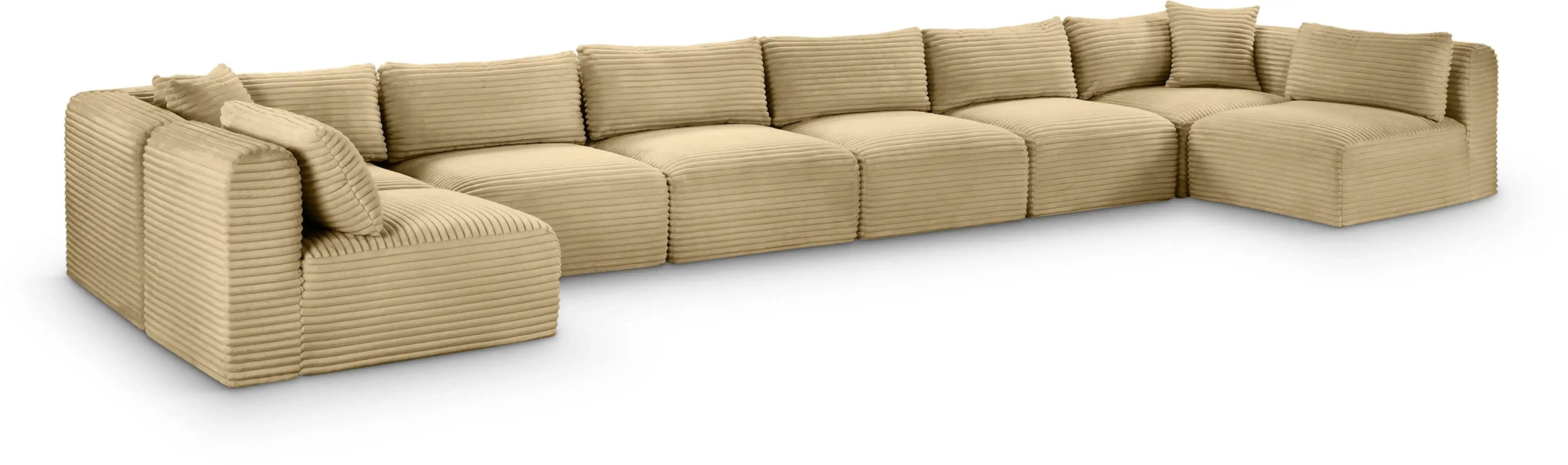 Shaggy - 8 Piece Modular U-Shaped Armless Sectional - Best Buy Furniture