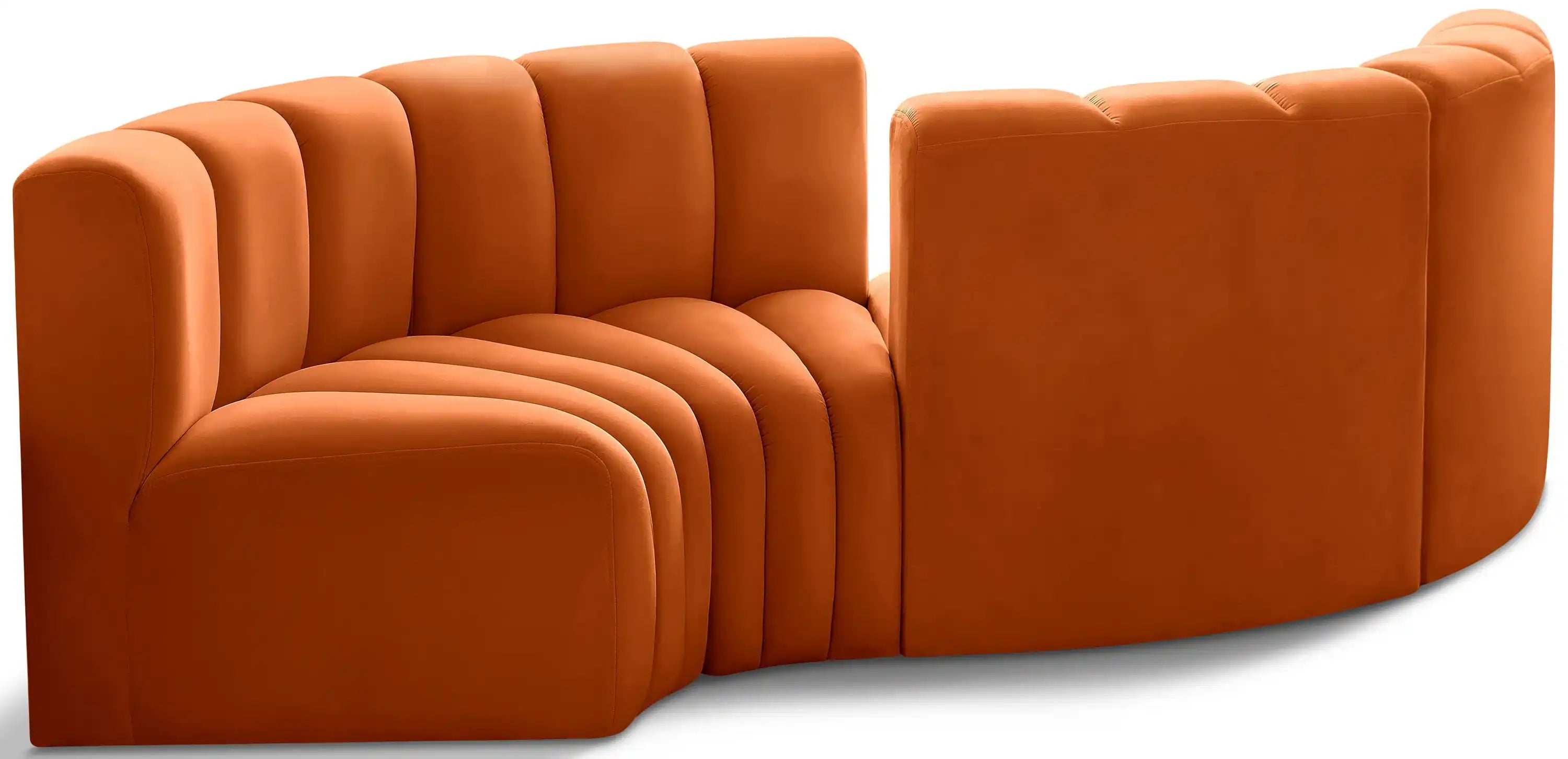Arc - Velvet 4 Piece Curved Modular Sofa - Best Buy Furniture