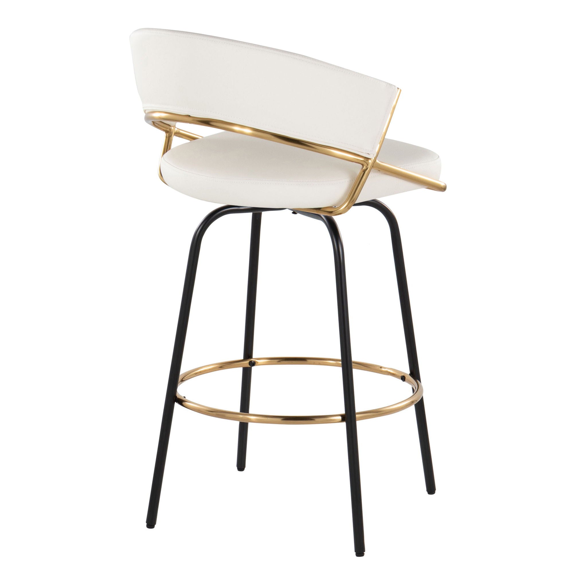 Jie - Fixed Height Contemporary Counter Stool With Swivel Round Footrest (Set of 2) - Best Buy Furniture