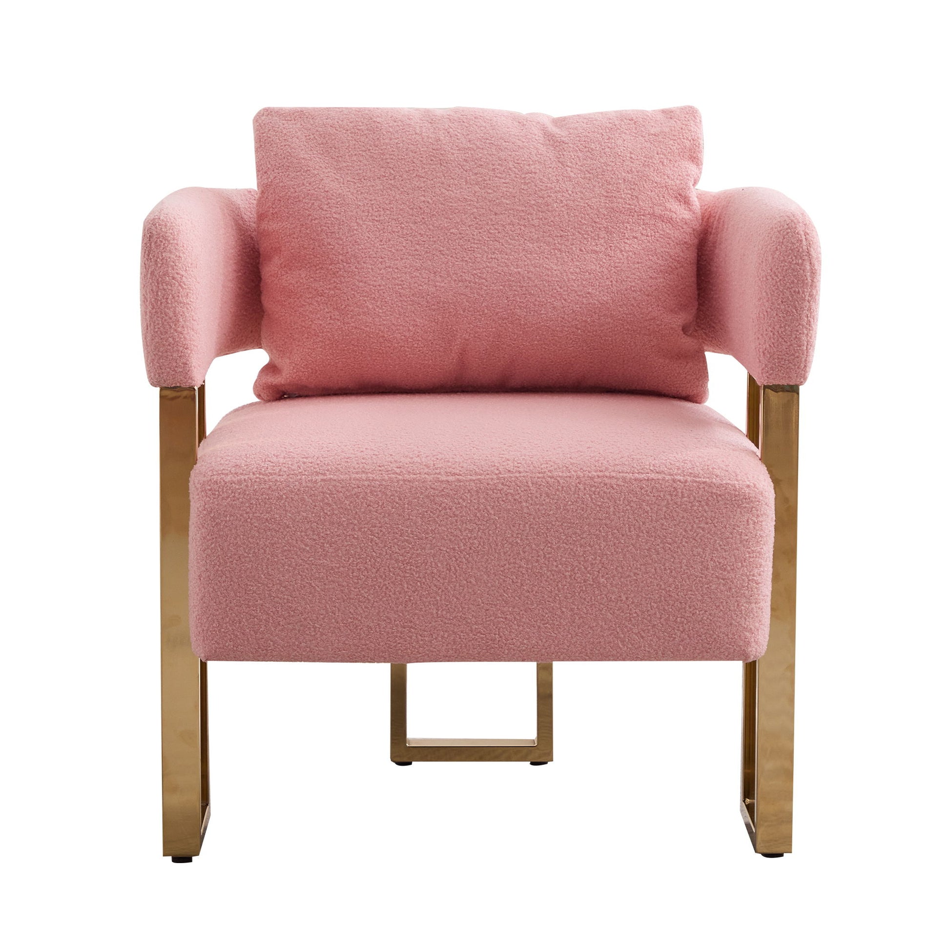 Modern Decorative Chair Teddy Fleece Upholstered And Metal Foot - Best Buy Furniture