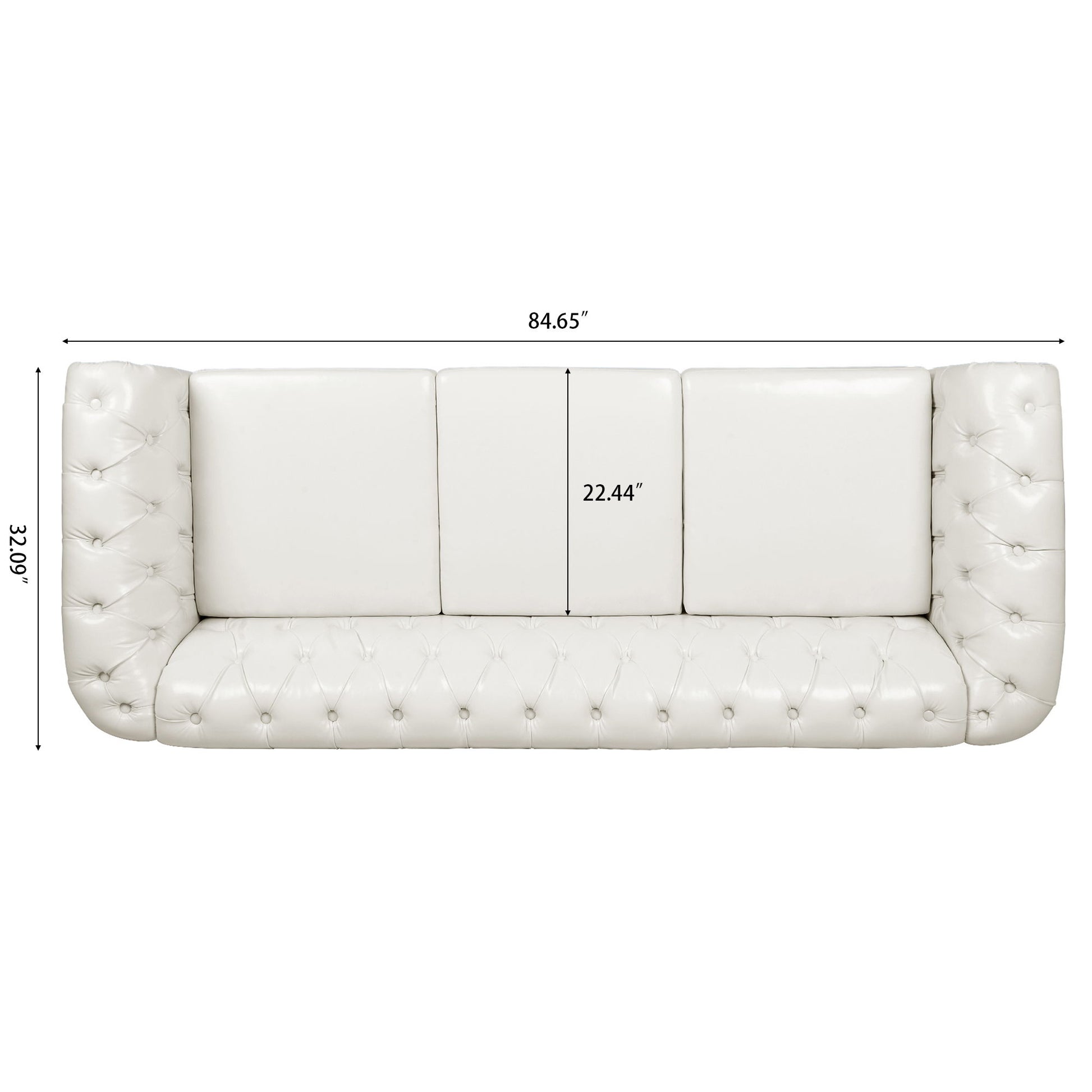 Rolled Arm Chesterfield 3 Seater Sofa - Best Buy Furniture